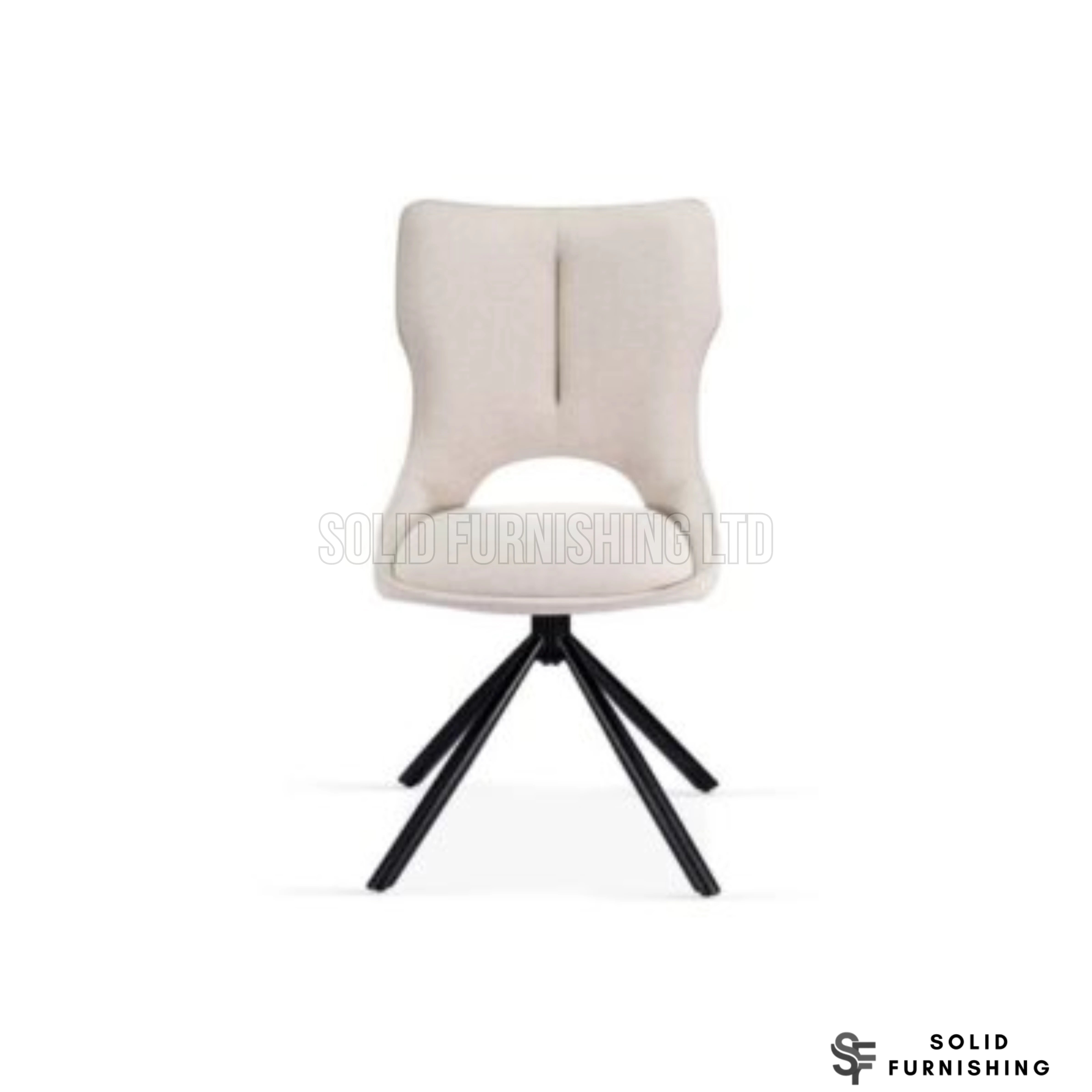 Roseland 360 Swivel Fabric Dining Chairs – Grey or Beige (Set of 2)