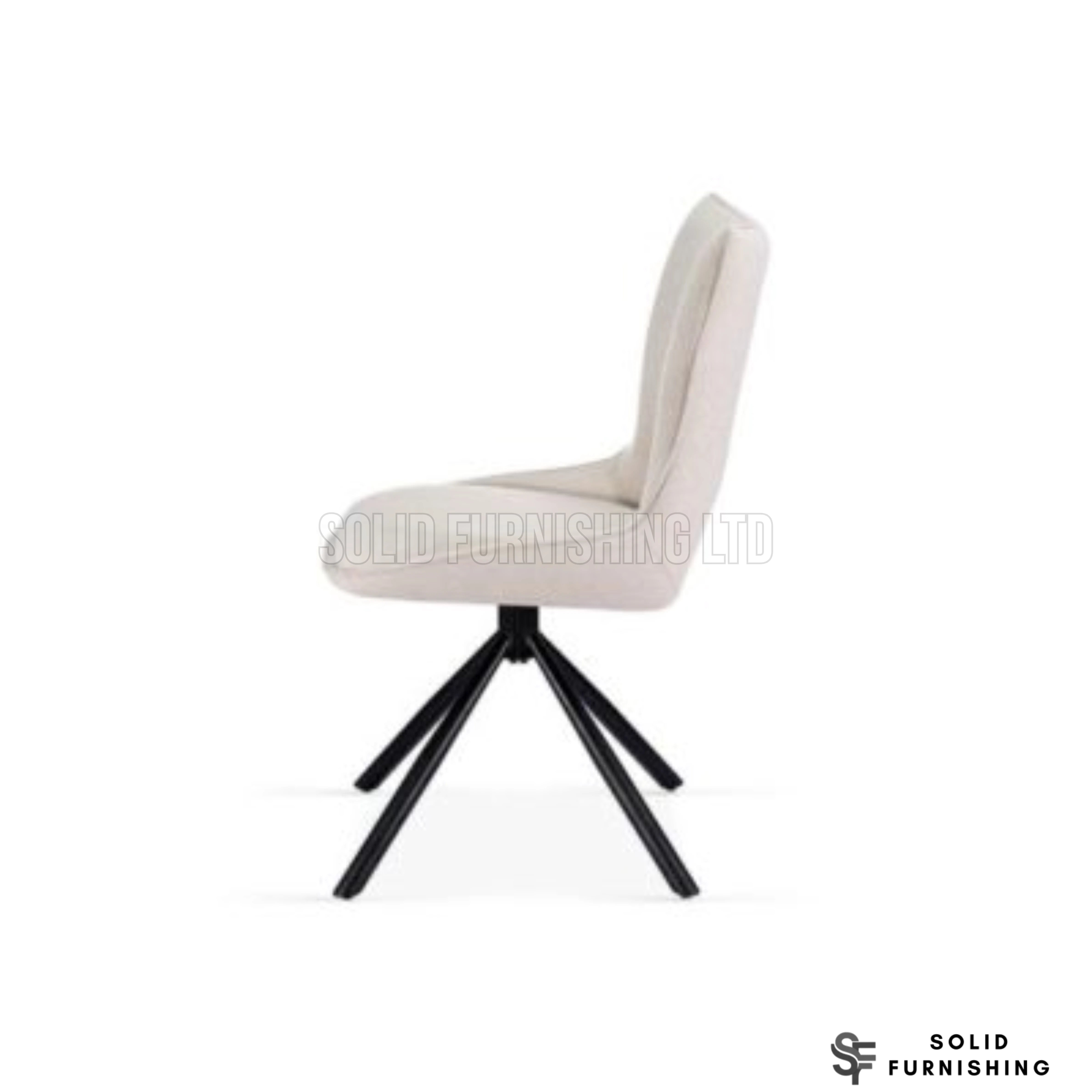 Roseland 360 Swivel Fabric Dining Chairs – Grey or Beige (Set of 2)