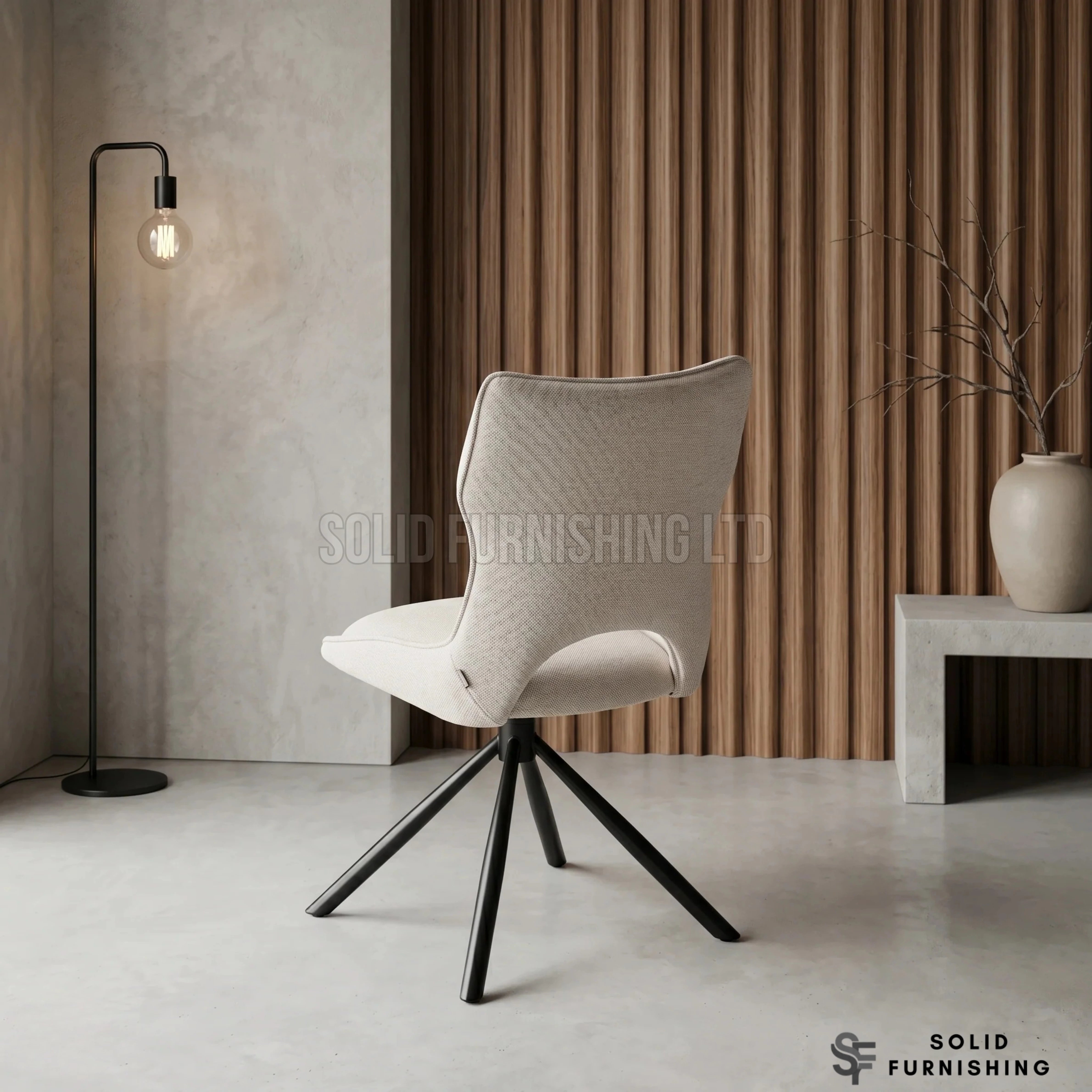 Roseland 360 Swivel Fabric Dining Chairs – Grey or Beige (Set of 2)
