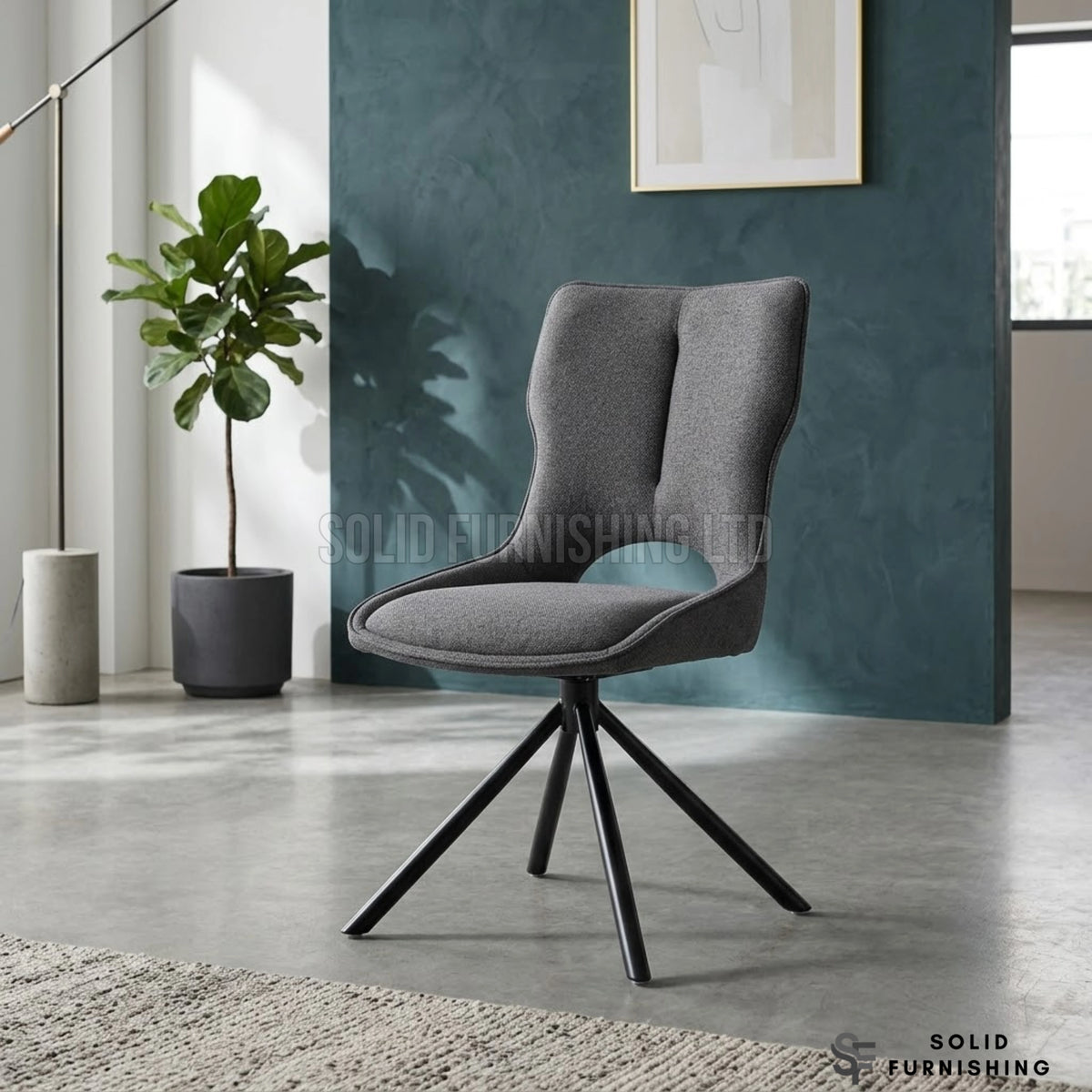 Roseland 360 Swivel Fabric Dining Chairs – Grey or Beige (Set of 2)