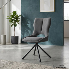 Roseland 360 Swivel Fabric Dining Chairs – Grey or Beige (Set of 2)