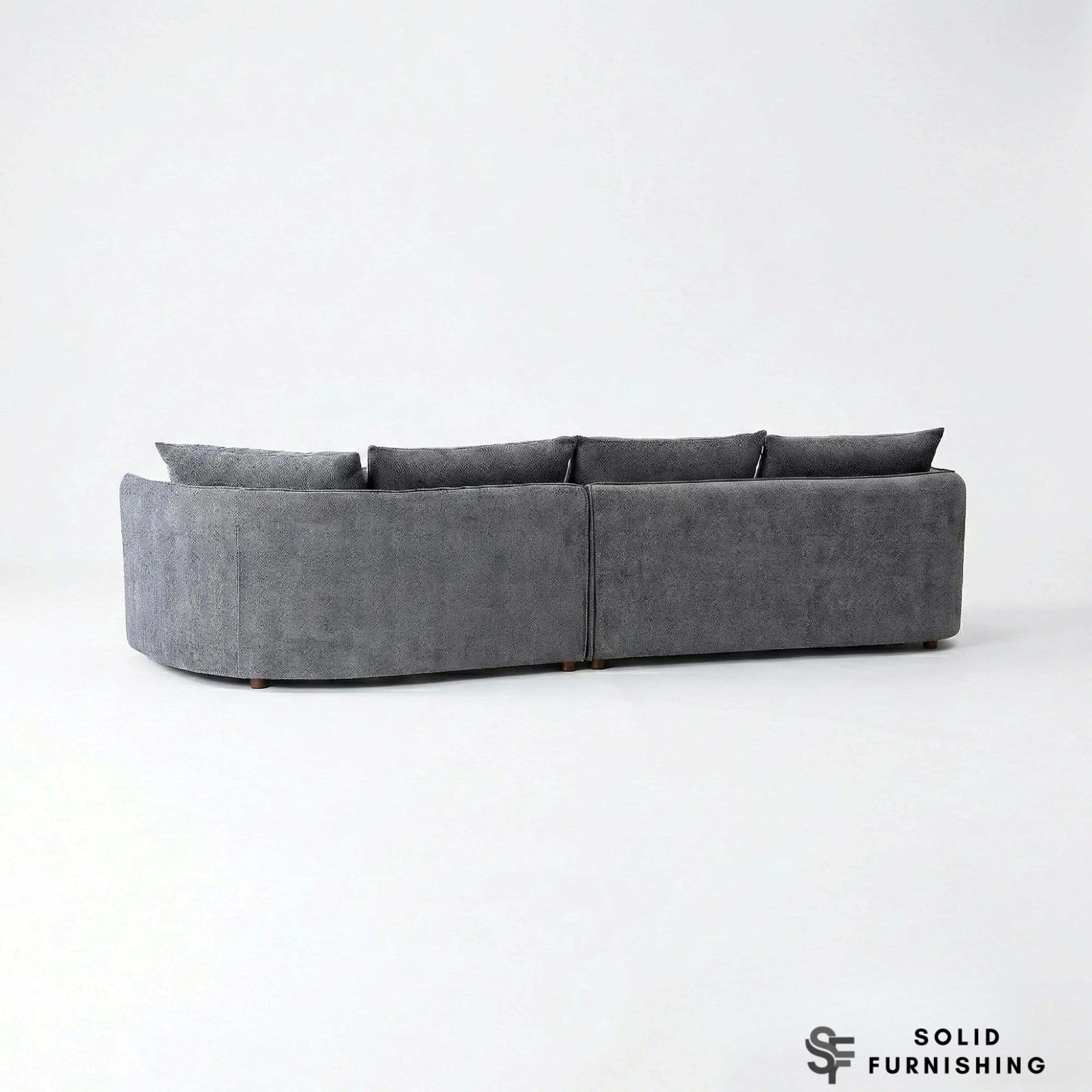 Rubin Right Hand Facing (RHF) Bouclé Corner Sofa – Pebble Grey / Charcoal Grey