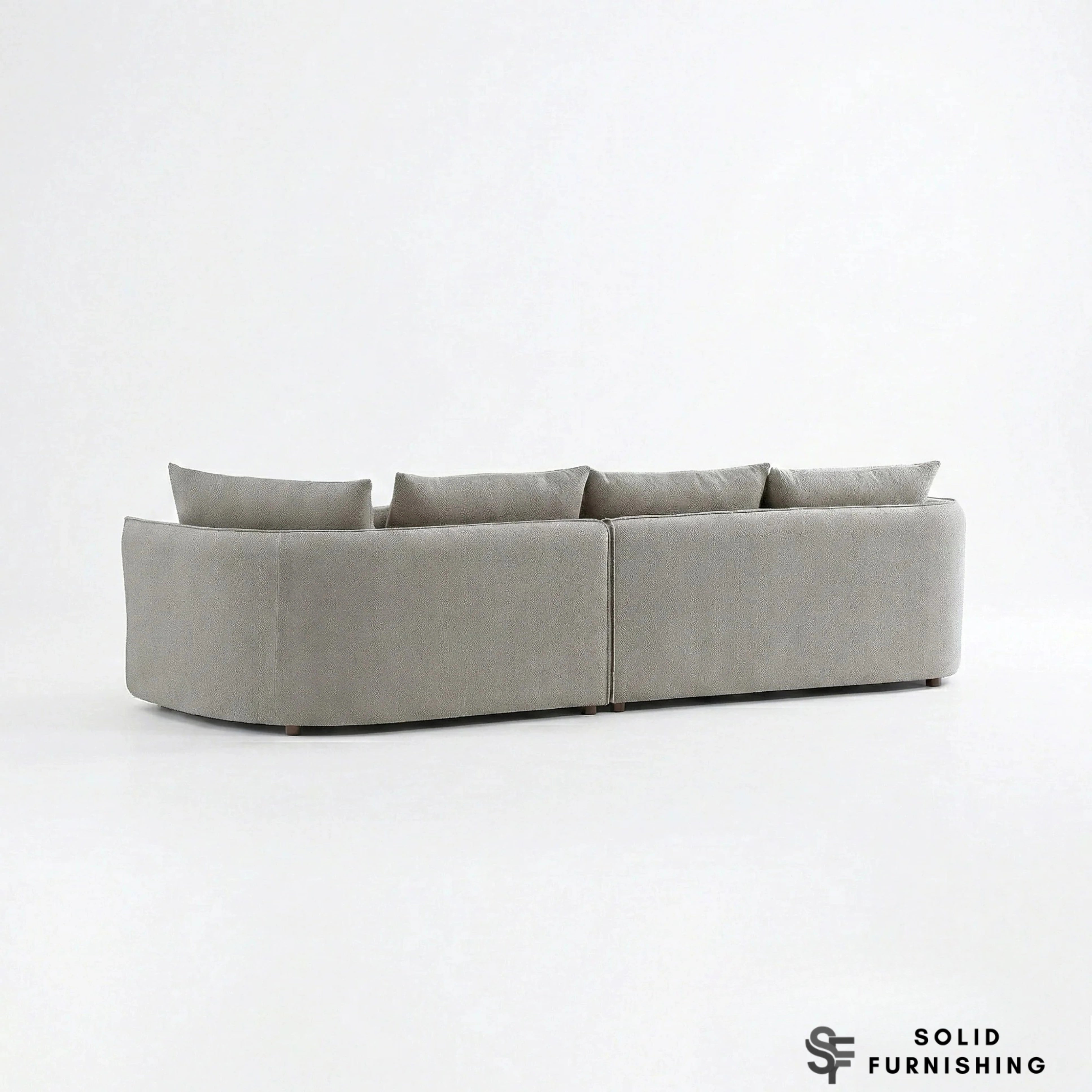 Rubin Right Hand Facing (RHF) Bouclé Corner Sofa – Pebble Grey / Charcoal Grey