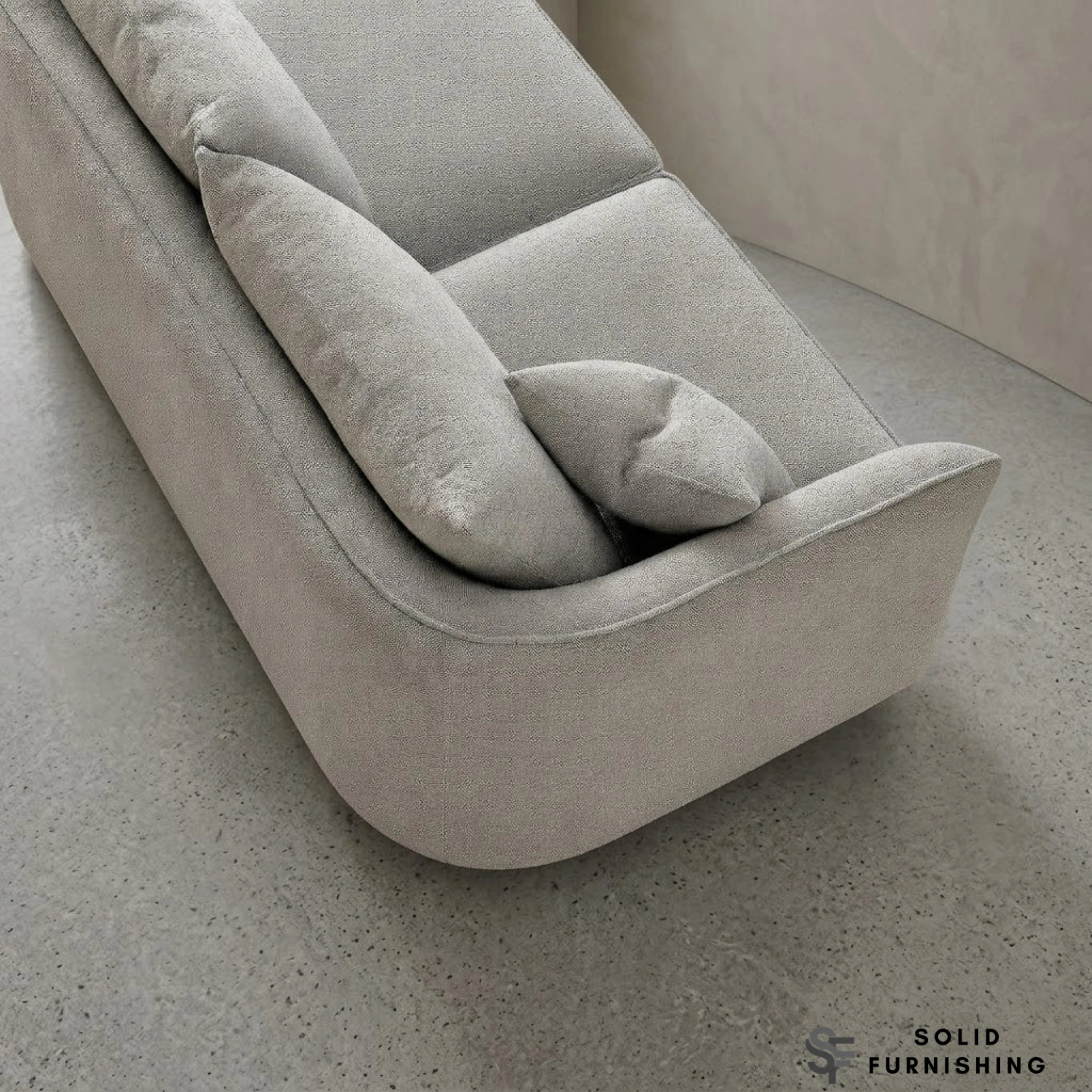 Rubin Right Hand Facing (RHF) Bouclé Corner Sofa – Pebble Grey / Charcoal Grey