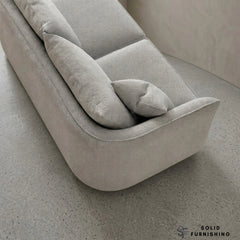 Rubin Right Hand Facing (RHF) Bouclé Corner Sofa – Pebble Grey / Charcoal Grey