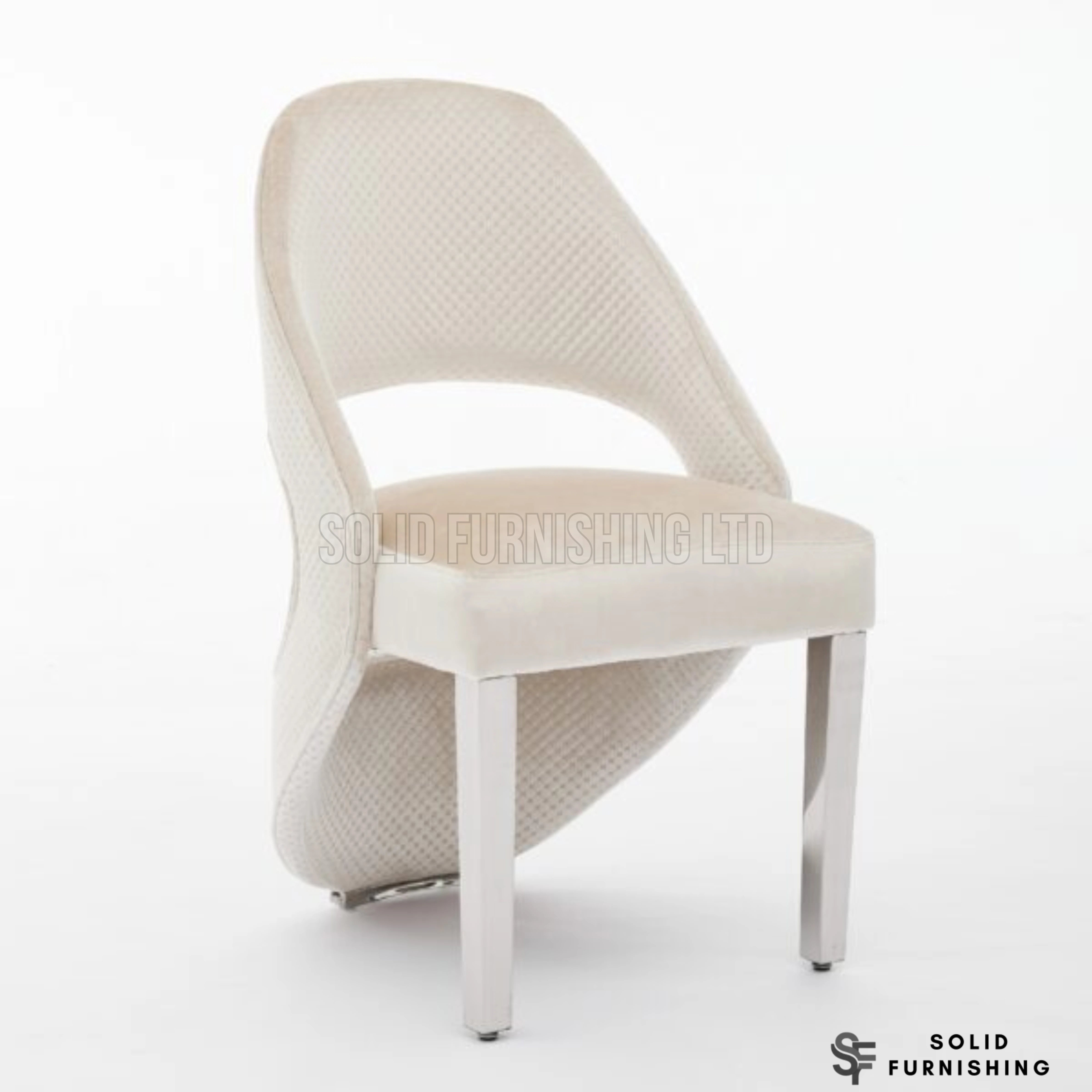 Santorini Silver Frame Dining Chairs – Black, Cream or Grey Upholstered Chairs (Set of 2)