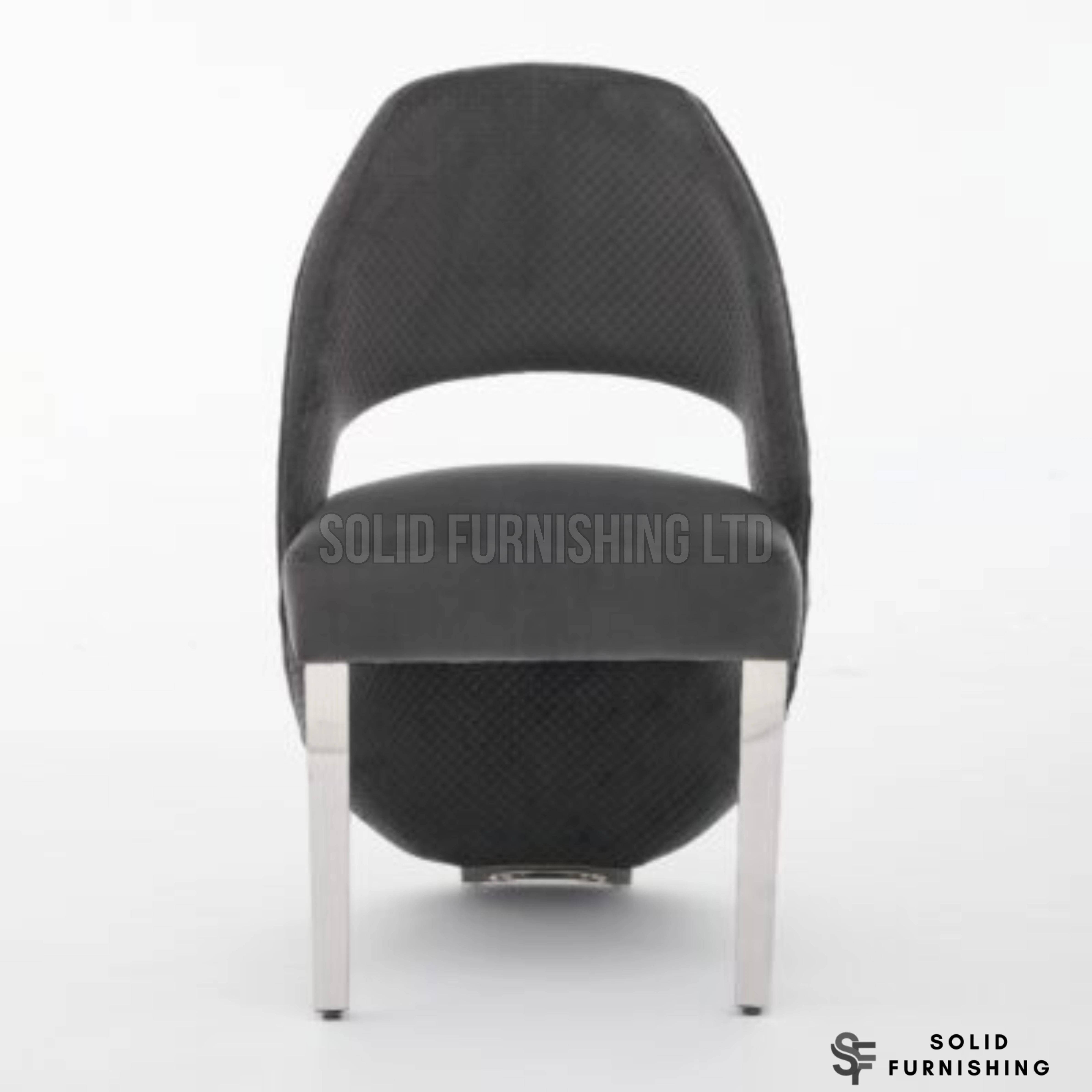Santorini Silver Frame Dining Chairs – Black, Cream or Grey Upholstered Chairs (Set of 2)