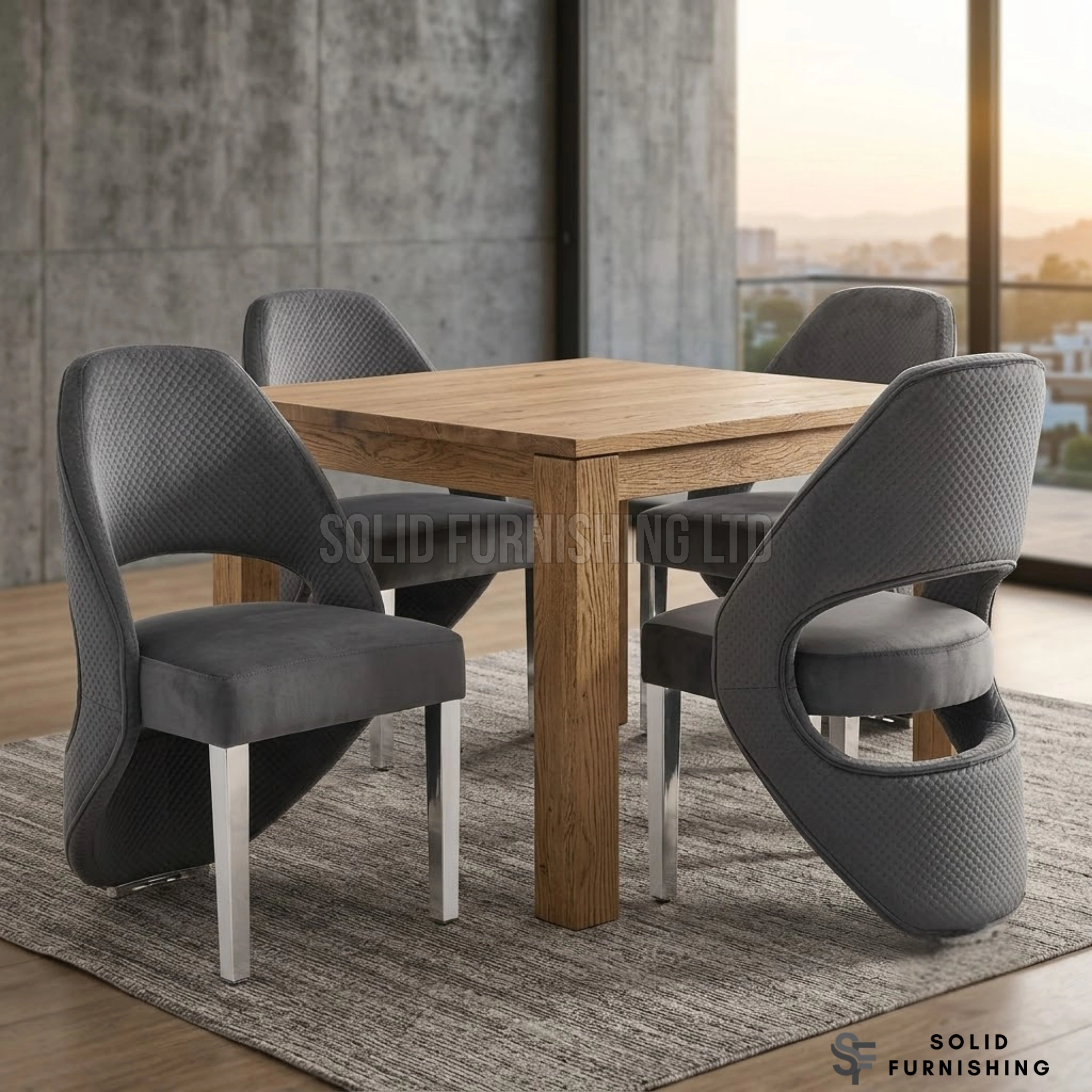 Santorini Silver Frame Dining Chairs – Black, Cream or Grey Upholstered Chairs (Set of 2)