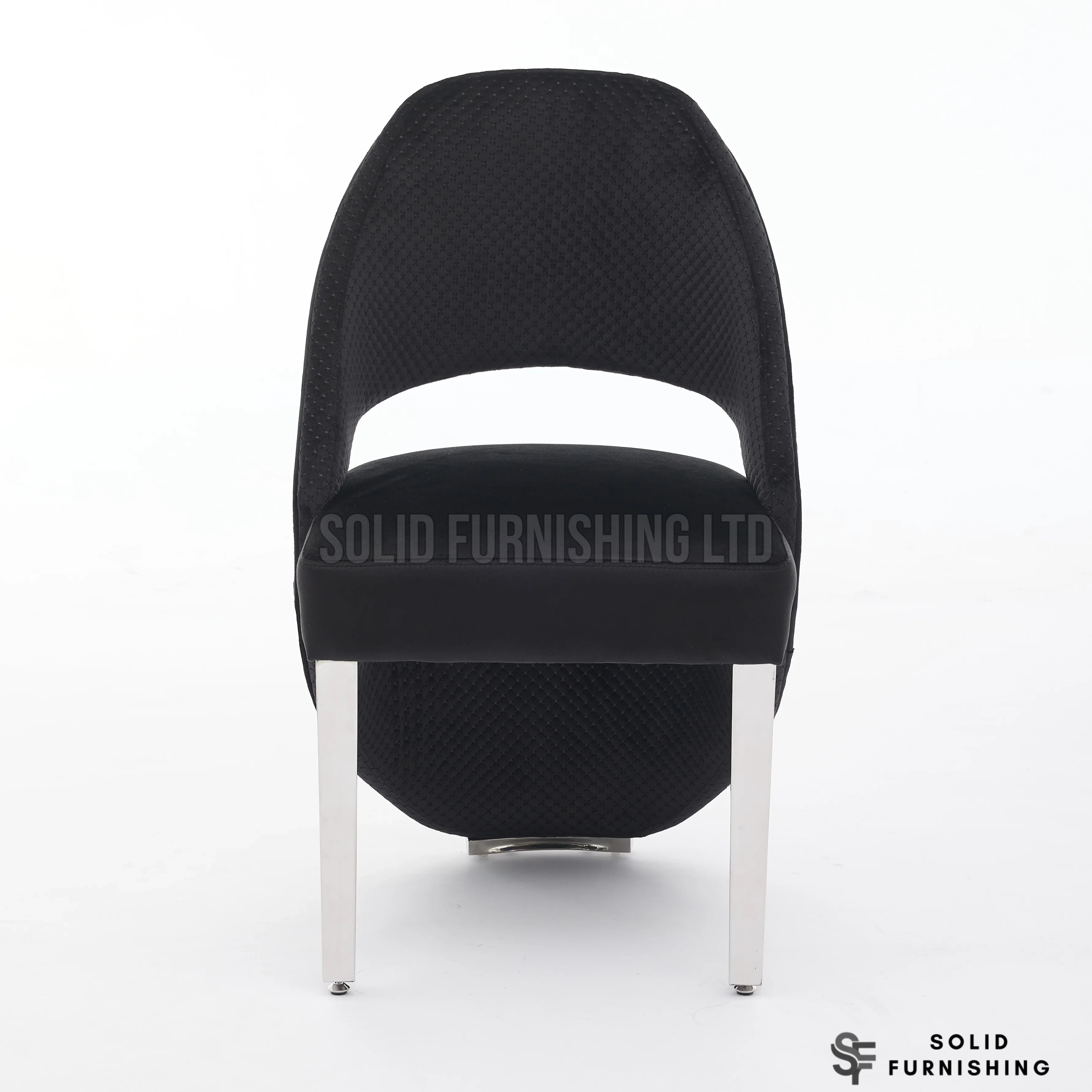 Santorini Silver Frame Dining Chairs – Black, Cream or Grey Upholstered Chairs (Set of 2)