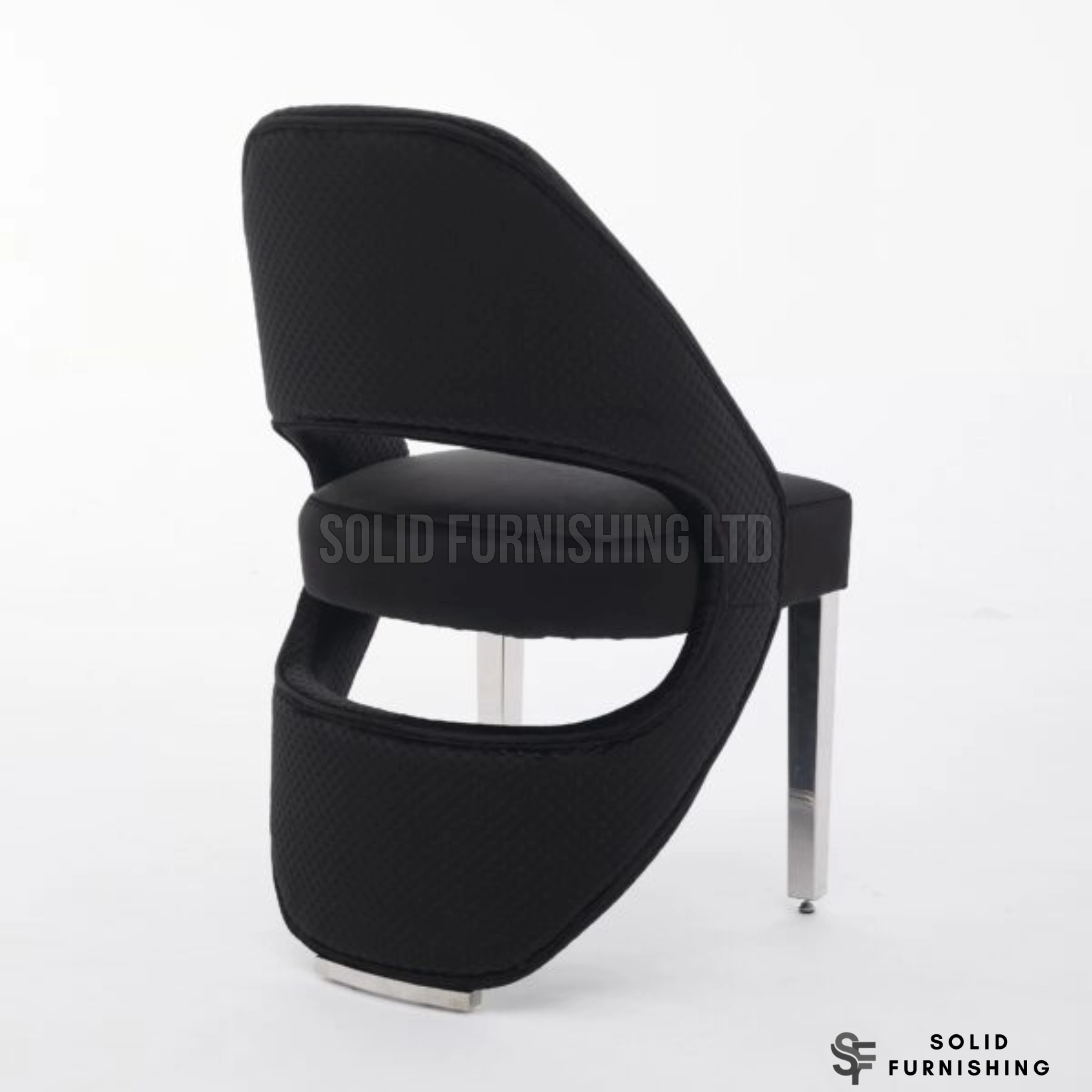Santorini Silver Frame Dining Chairs – Black, Cream or Grey Upholstered Chairs (Set of 2)