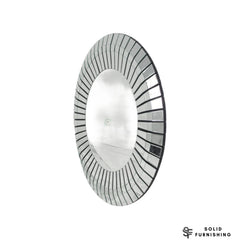 Segmented Round Wall Mirror 100cm – Silver Mirrored Decorative Mirror