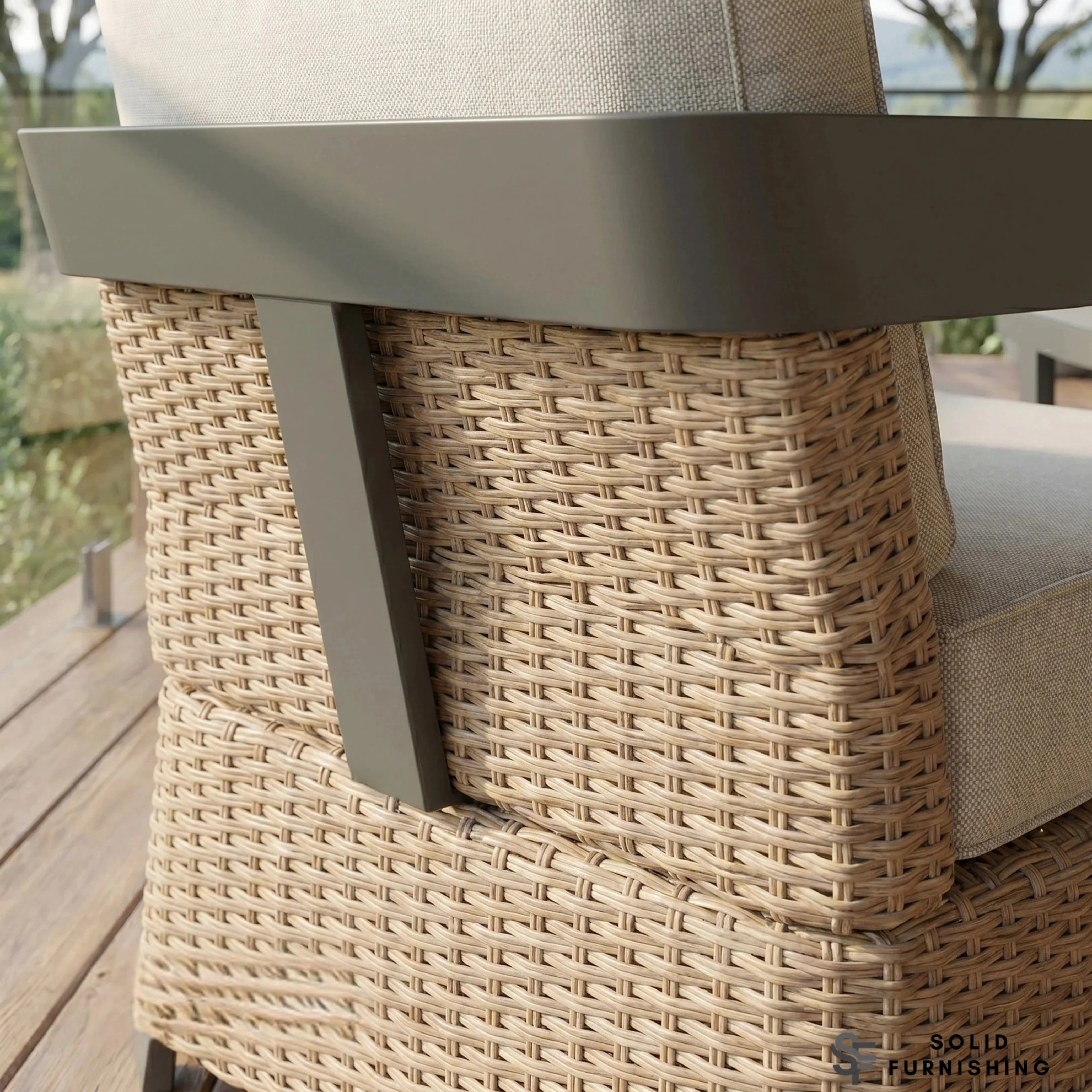 Selene 5 Seater Luxury Garden Lounge Set – Onyx Aluminium Outdoor Sofa Set with Sintered Stone Coffee Table