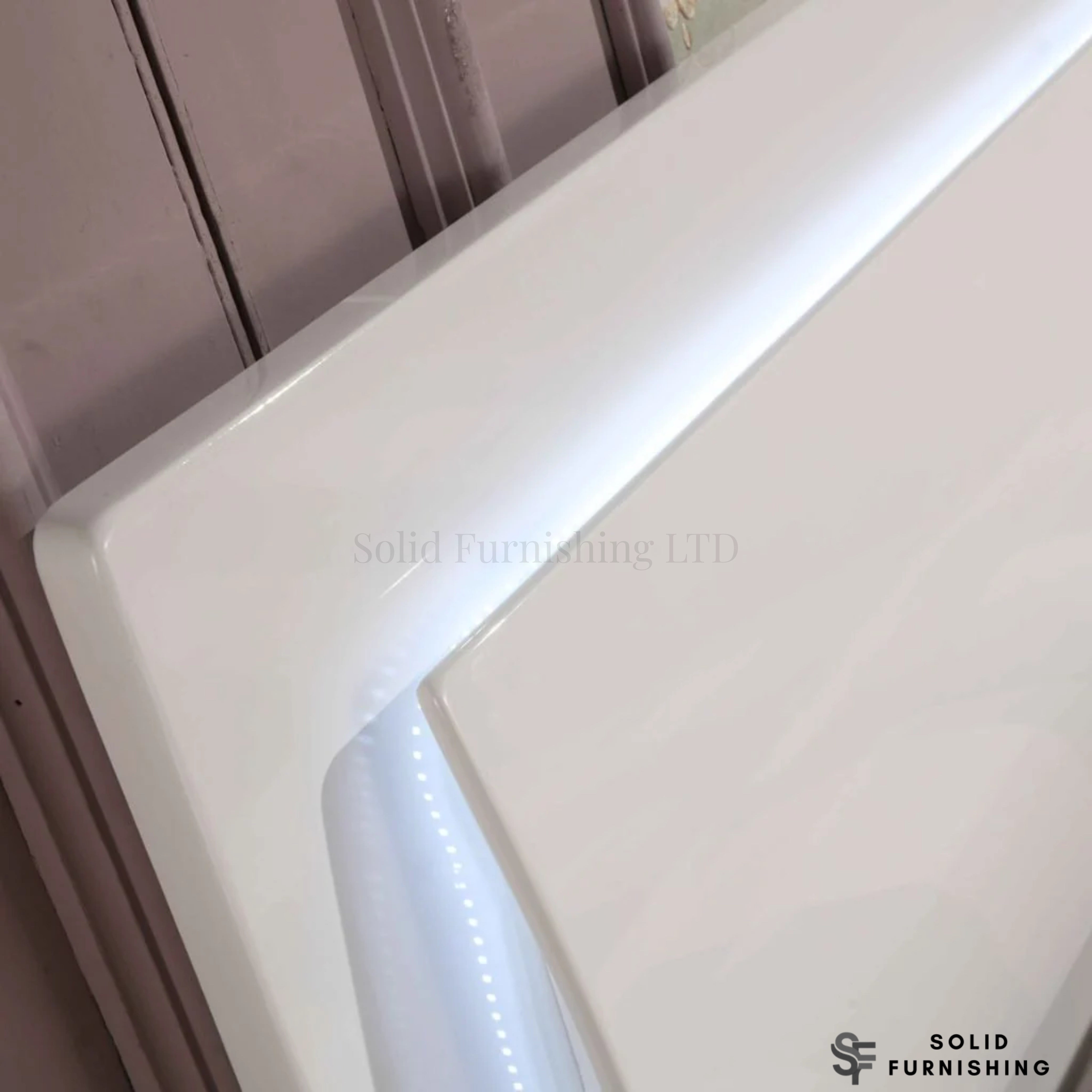 Slim LED High Gloss White Ottoman Storage Bed Frame – Double & King Size