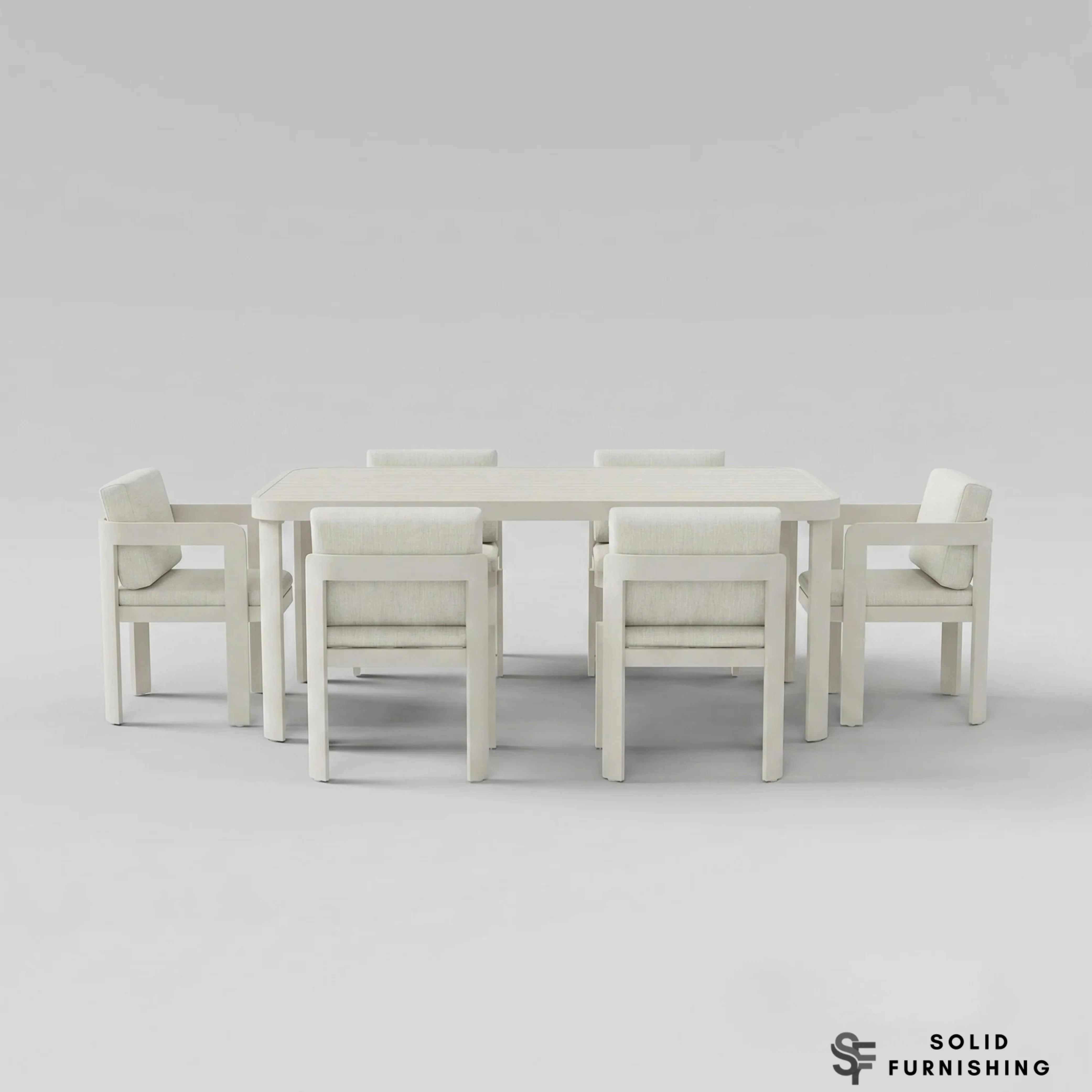 Sofia 6 Seater Aluminium Garden Dining Set – Taupe Outdoor Dining Table & Chairs