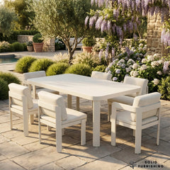 Sofia 6 Seater Aluminium Garden Dining Set – Taupe Outdoor Dining Table & Chairs