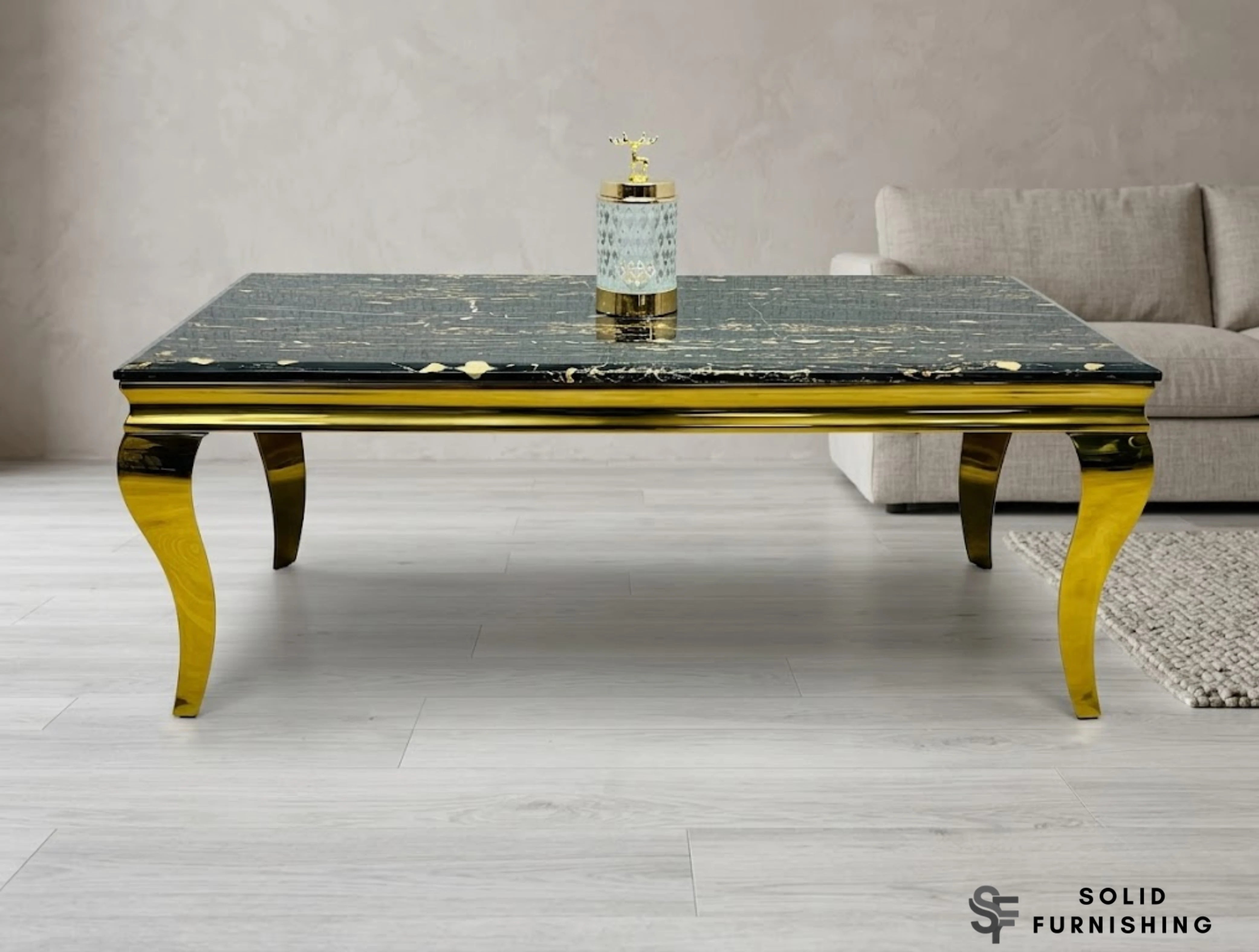 Sofia Black & Gold Marble Coffee Table – Luxury Living Room Statement Table