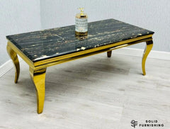 Sofia Black & Gold Marble Coffee Table – Luxury Living Room Statement Table