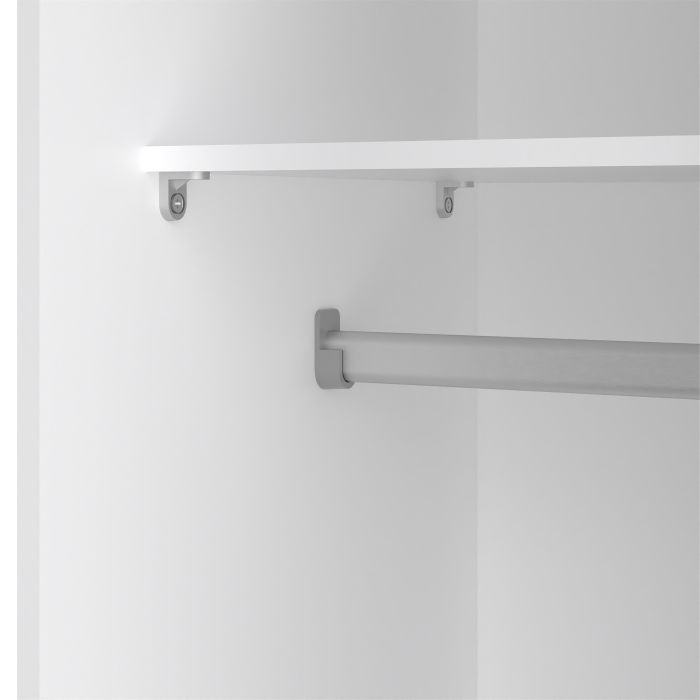 Space White 2 Sliding Door Wardrobe – Compact Bedroom Storage Wardrobe
