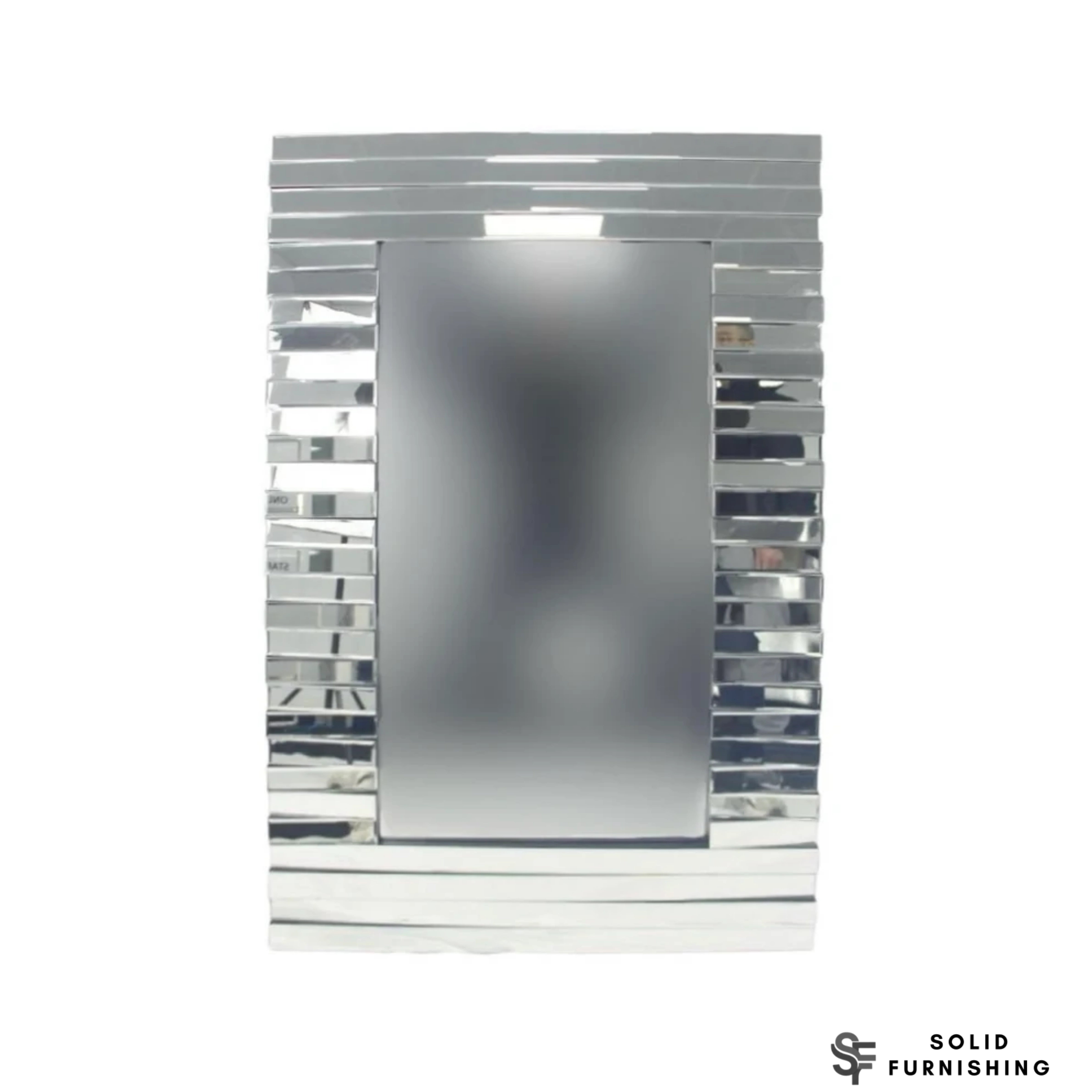 Staggered Silver Rectangular Wall Mirror – 80 x 120cm Bathroom & Hallway Mirror