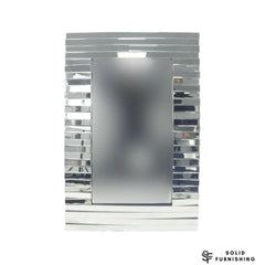 Staggered Silver Rectangular Wall Mirror – 80 x 120cm Bathroom & Hallway Mirror