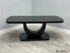 Texas Black High Gloss Coffee Table – Bold U Shaped Statement Centre Table