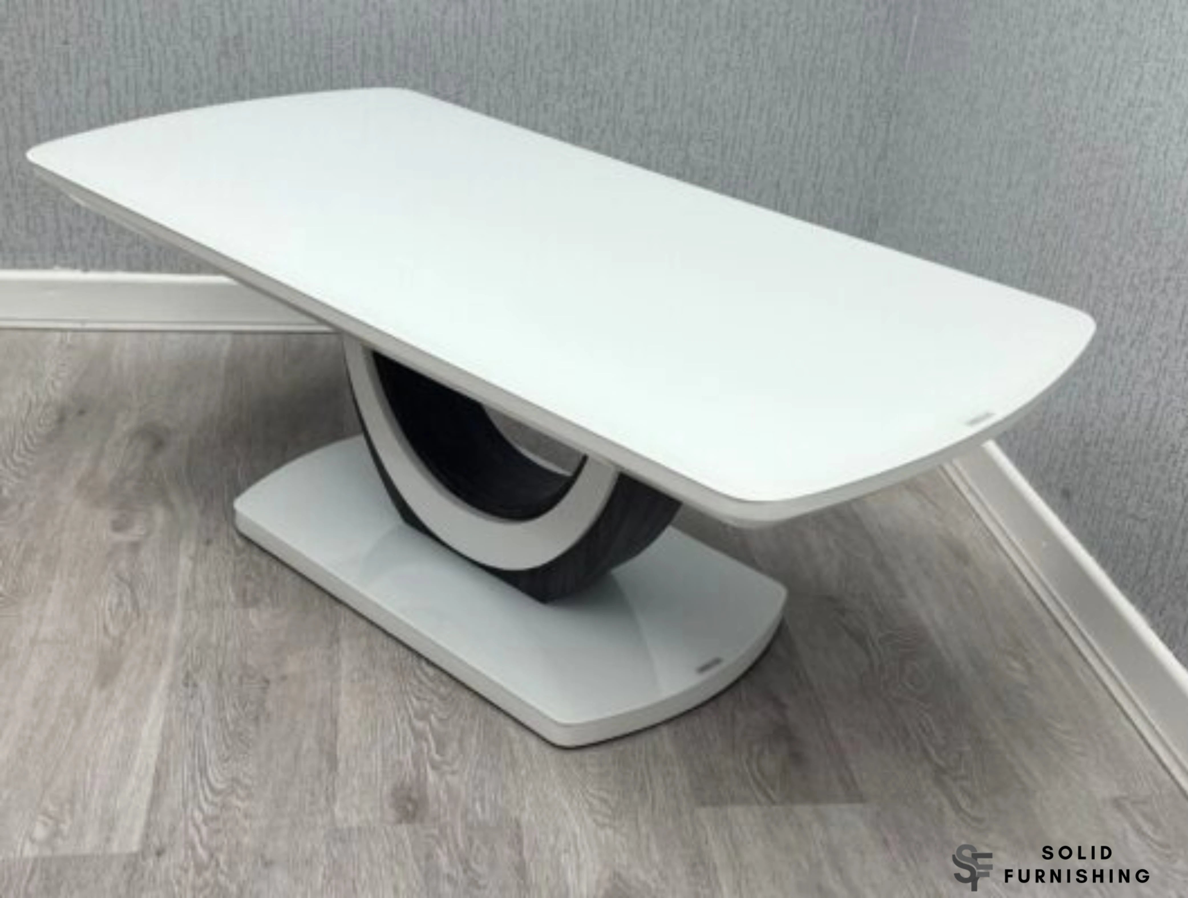 Texas White High Gloss Coffee Table – U Shaped Modern Centre Table