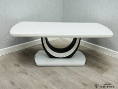 Texas White High Gloss Coffee Table – U Shaped Modern Centre Table