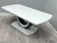 Texas White High Gloss Coffee Table – U Shaped Modern Centre Table