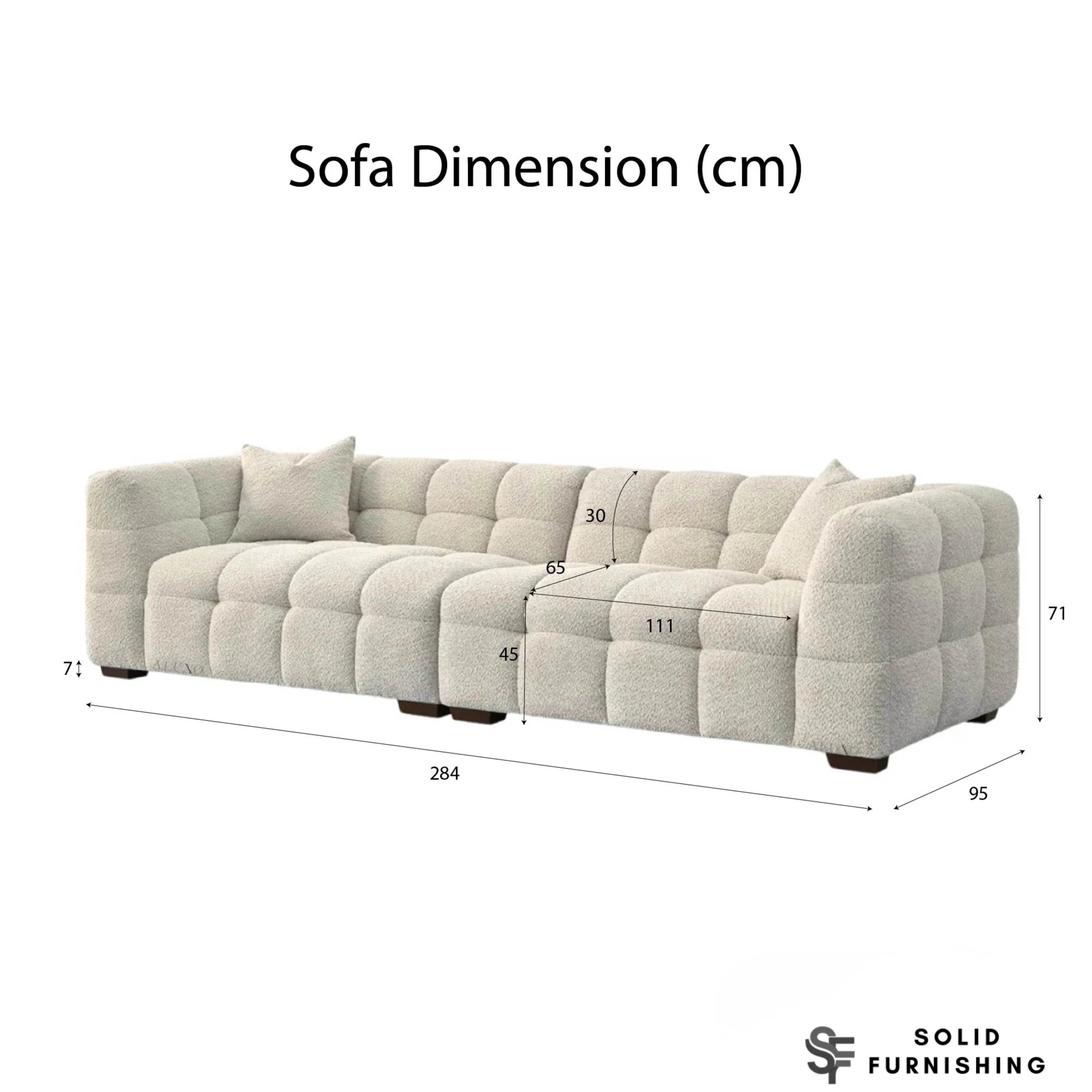 Tribeca Bubble Bouclé Sofa Set – Oatmeal Beige 3 Seater, 4 Seater, Armchair & Footstool