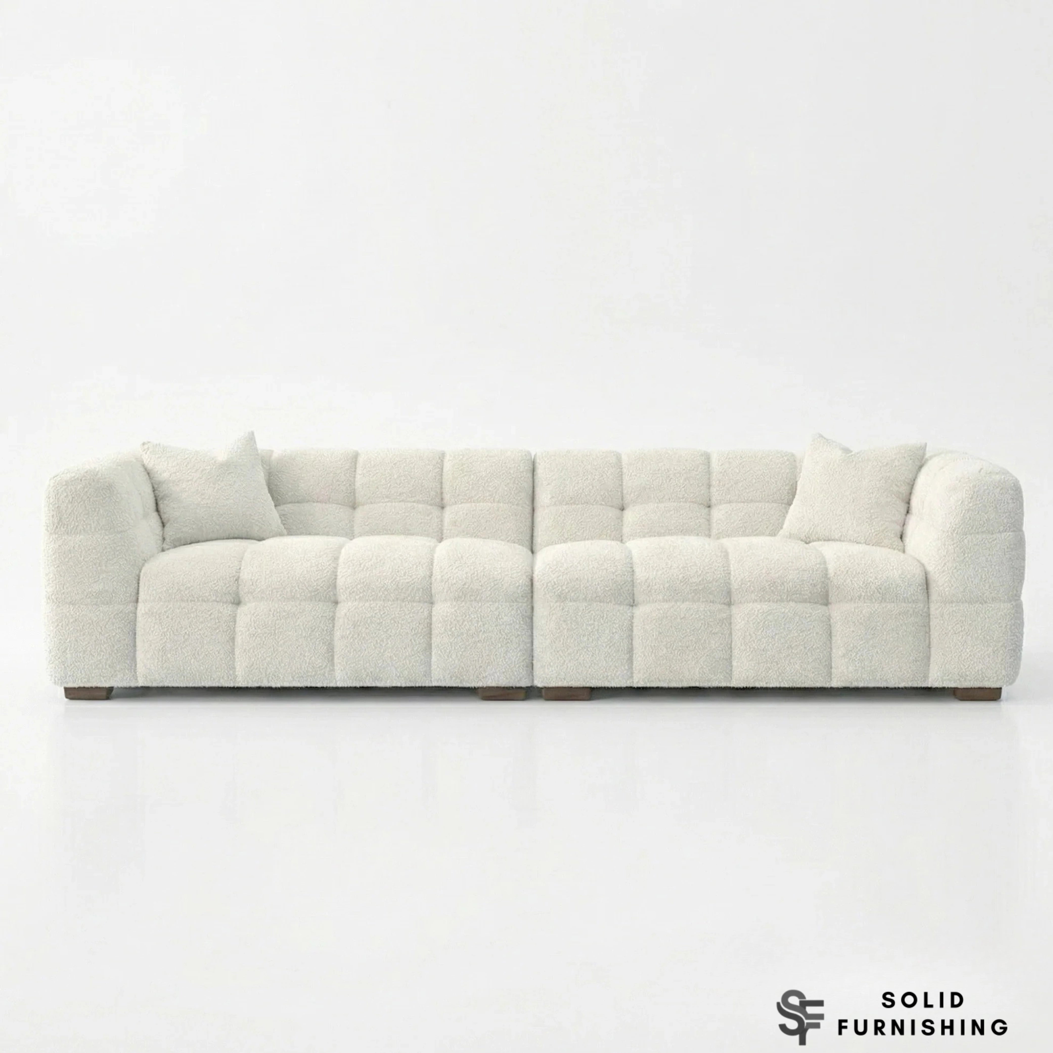 Tribeca Bubble Bouclé Sofa Set – Oatmeal Beige 3 Seater, 4 Seater, Armchair & Footstool