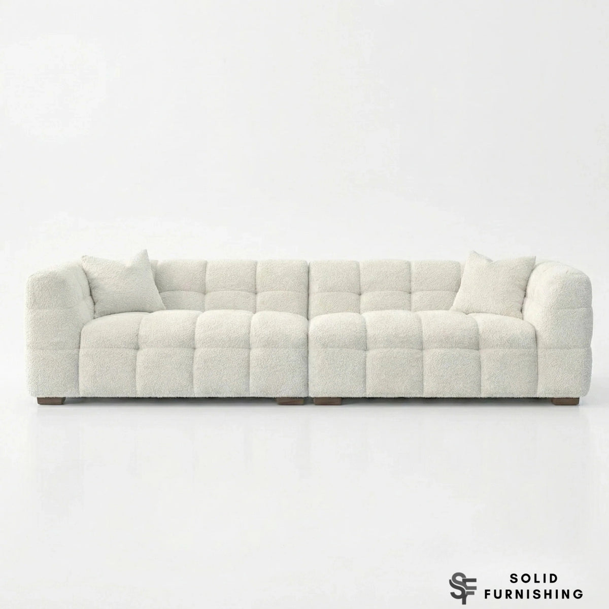 Tribeca Bubble Bouclé Sofa Set – Oatmeal Beige 3 Seater, 4 Seater, Armchair & Footstool