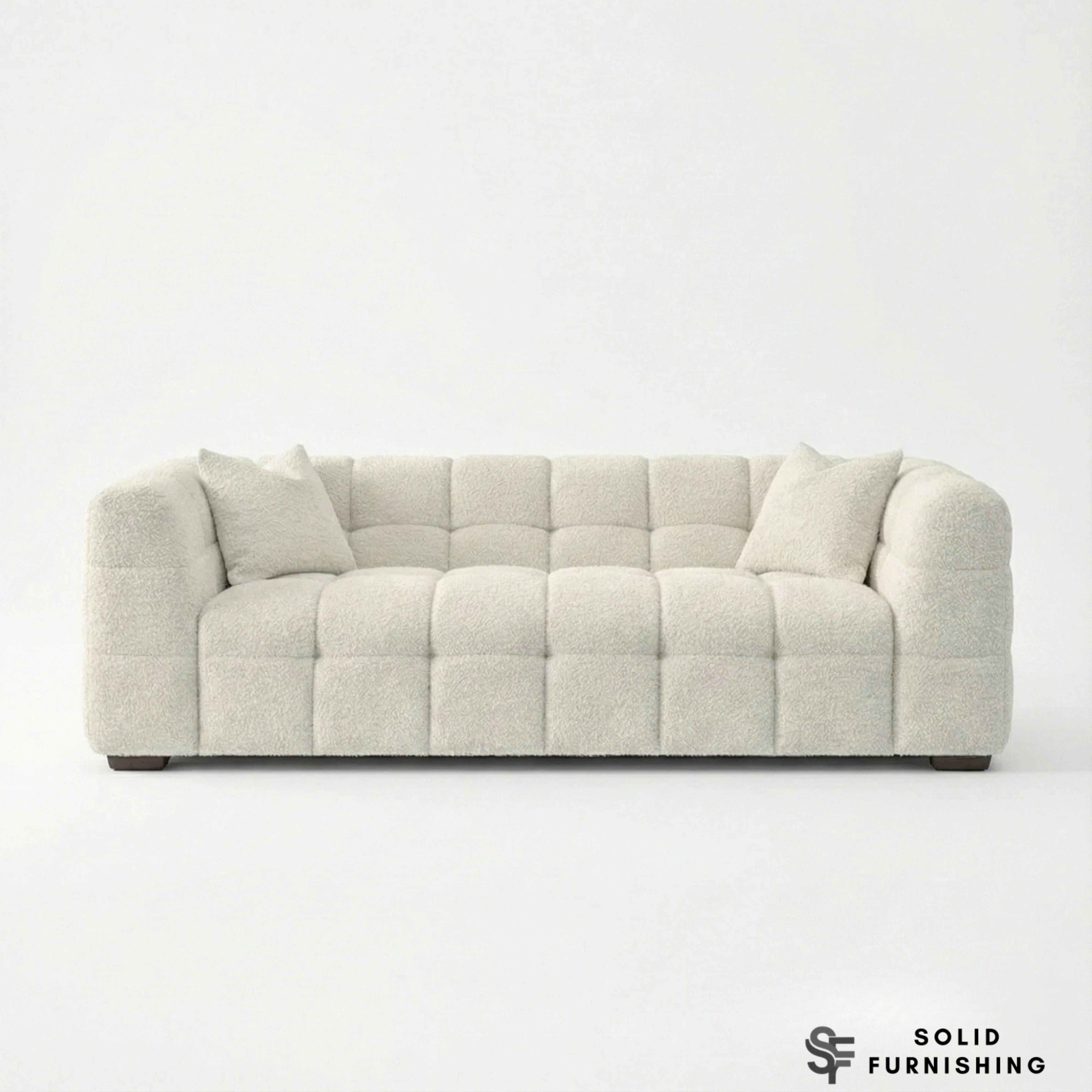 Tribeca Bubble Bouclé Sofa Set – Oatmeal Beige 3 Seater, 4 Seater, Armchair & Footstool