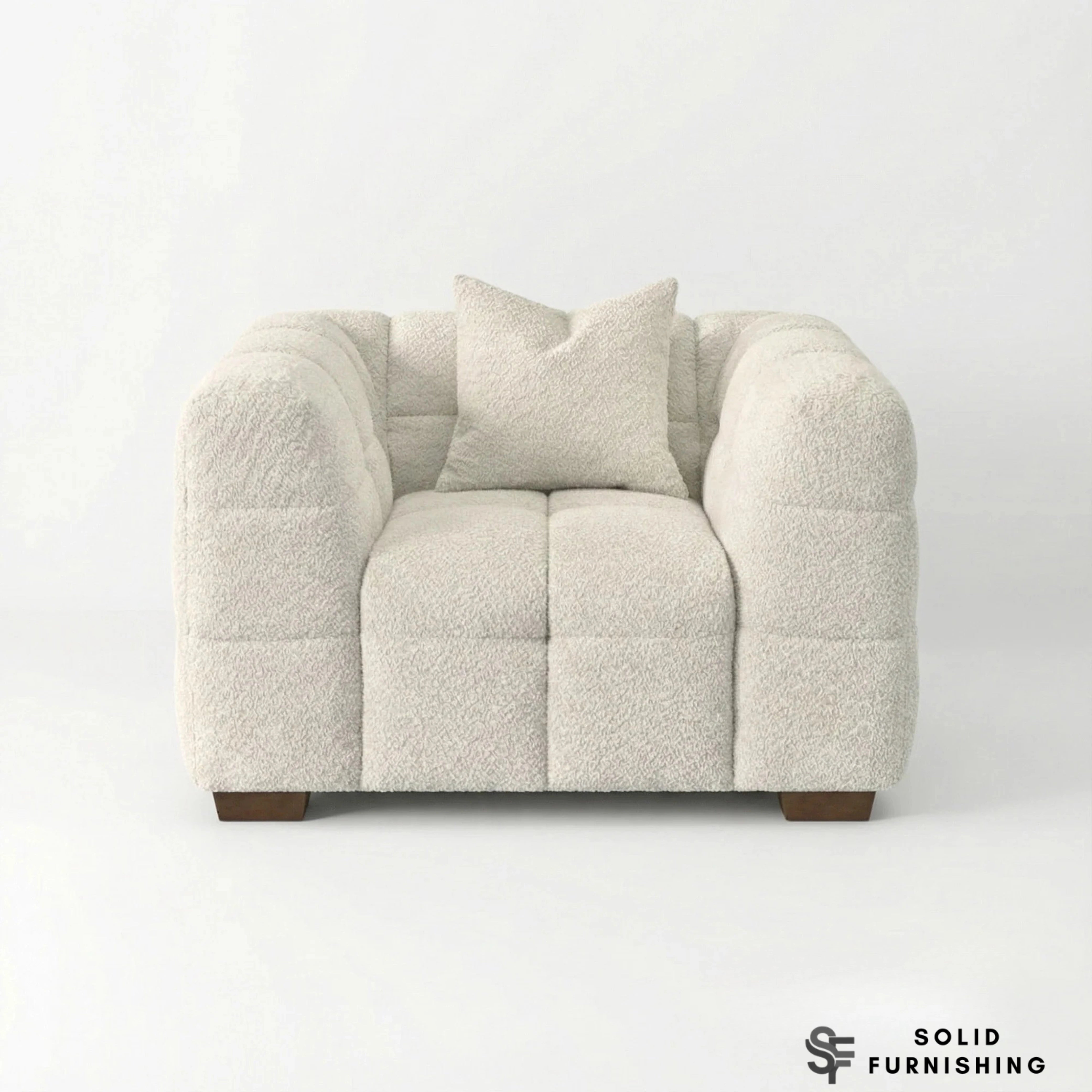 Tribeca Bubble Bouclé Sofa Set – Oatmeal Beige 3 Seater, 4 Seater, Armchair & Footstool
