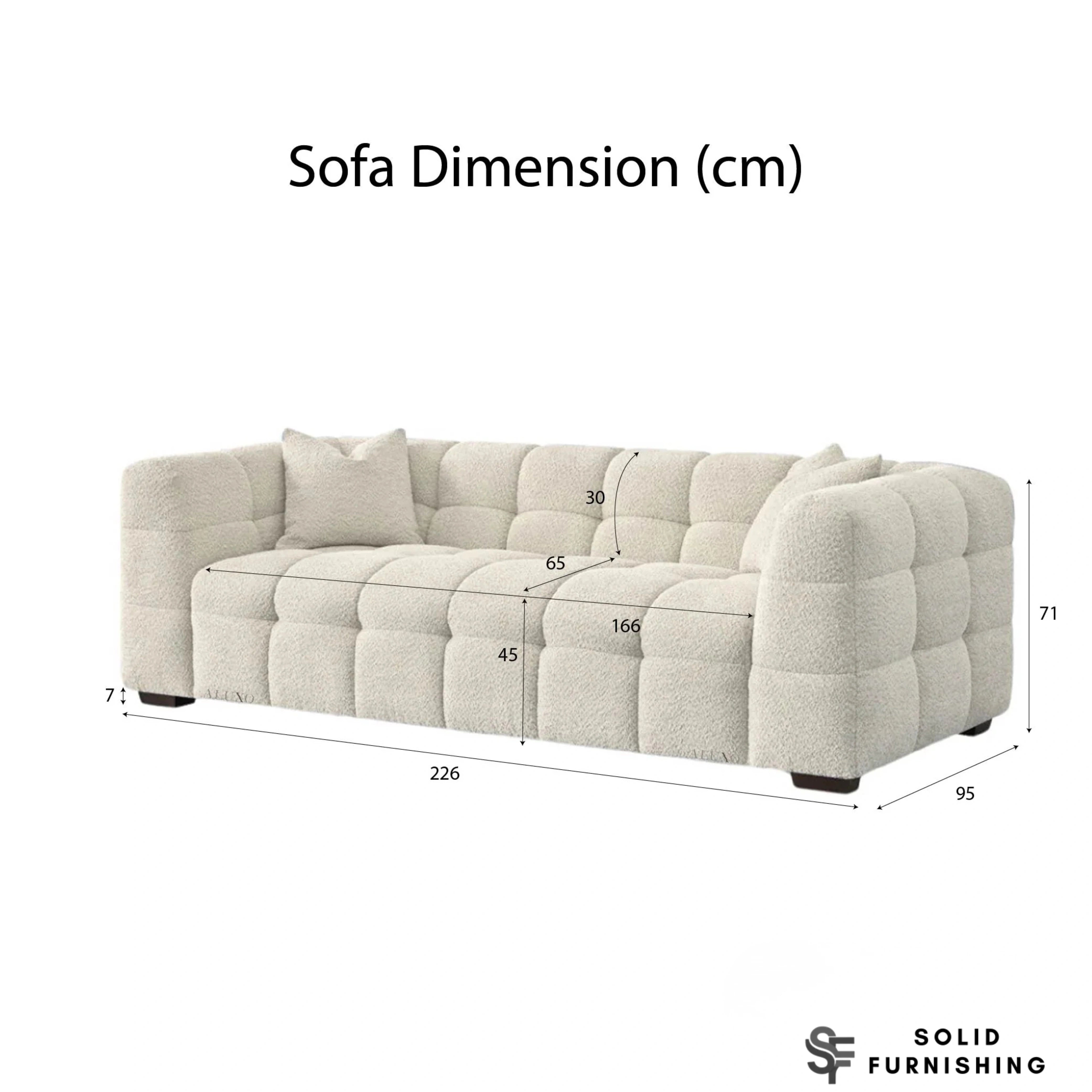 Tribeca Bubble Bouclé Sofa Set – Oatmeal Beige 3 Seater, 4 Seater, Armchair & Footstool