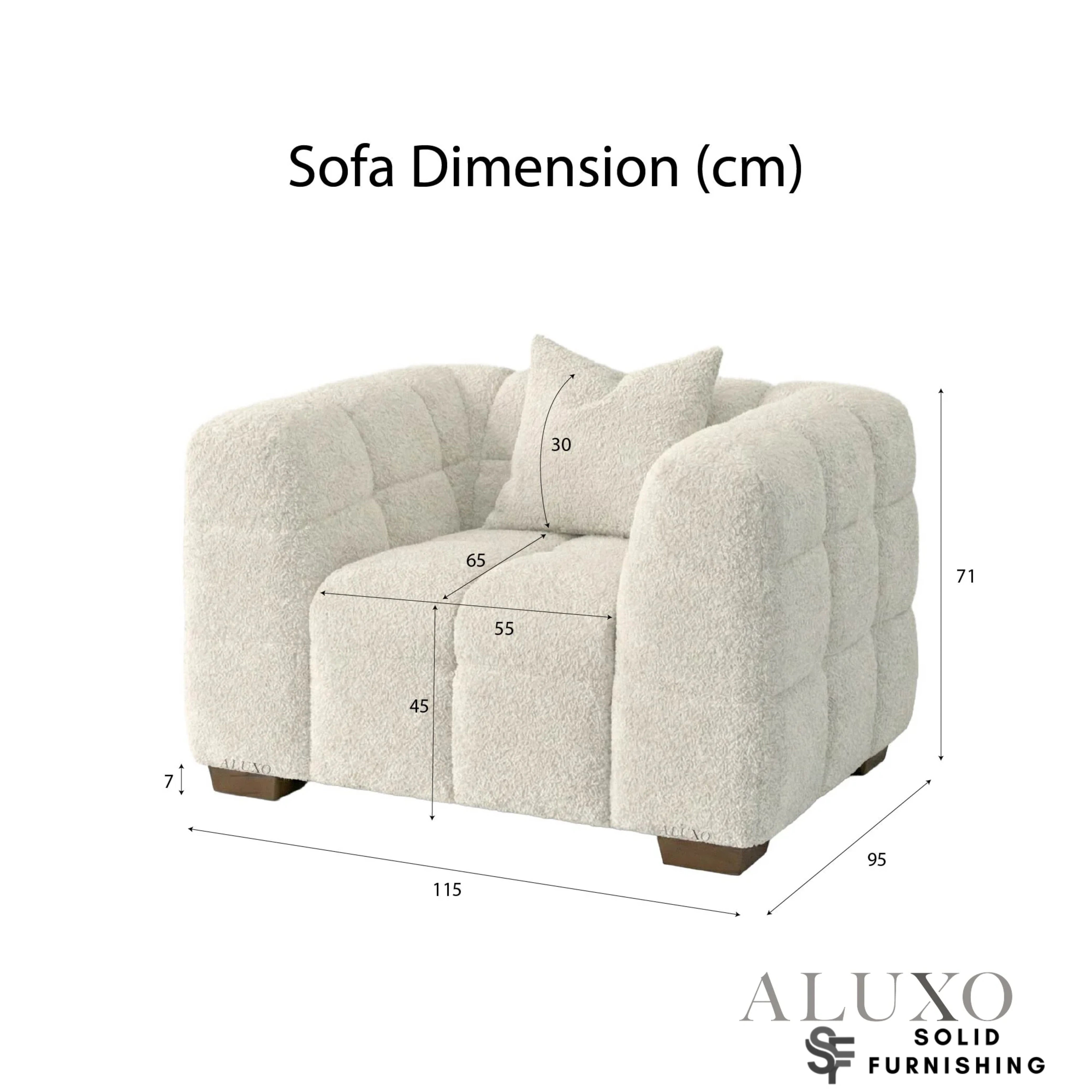 Tribeca Bubble Bouclé Sofa Set – Oatmeal Beige 3 Seater, 4 Seater, Armchair & Footstool