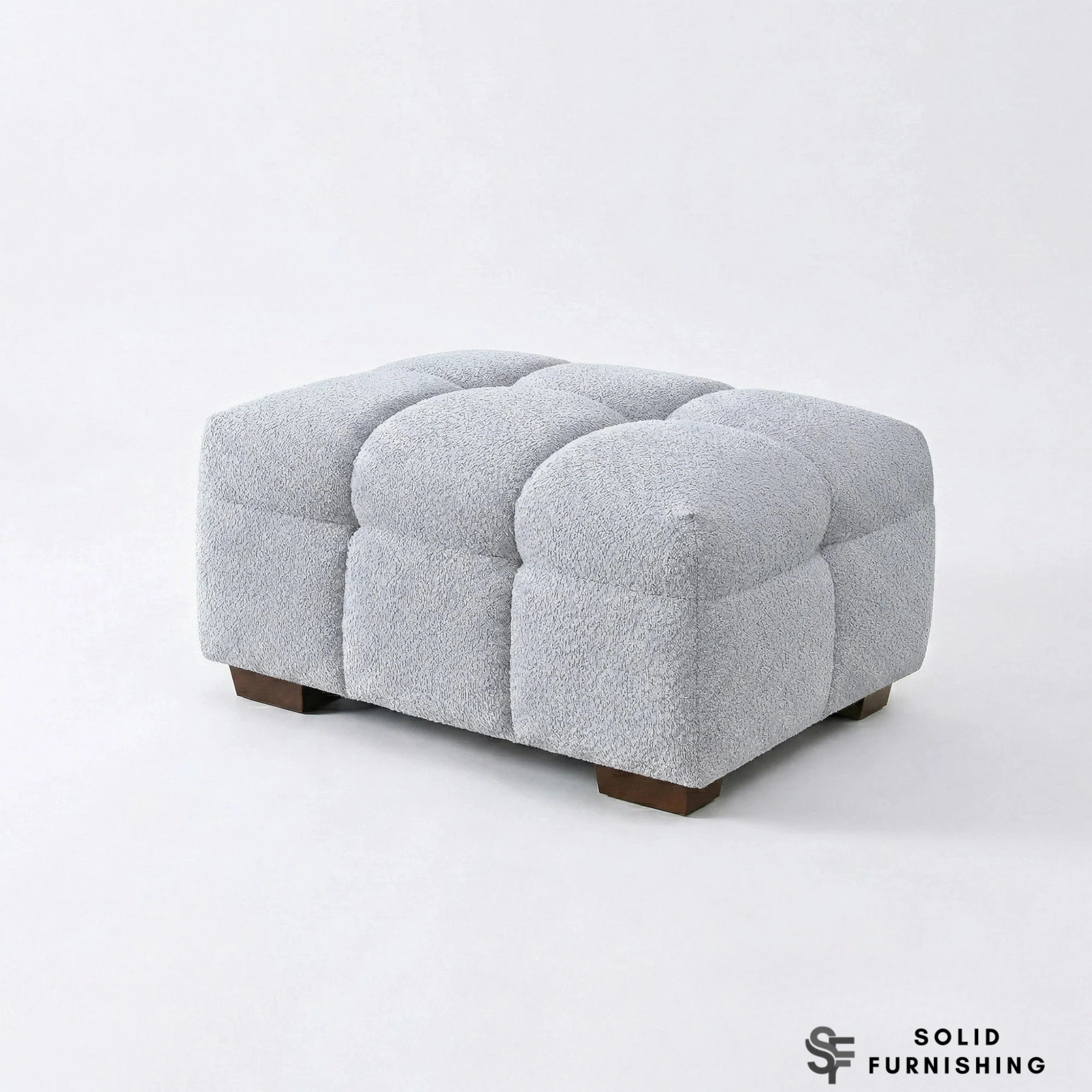 Tribeca Bubble Bouclé Sofa Set – Pearl 4 Seater, 3 Seater, Armchair & Footstool