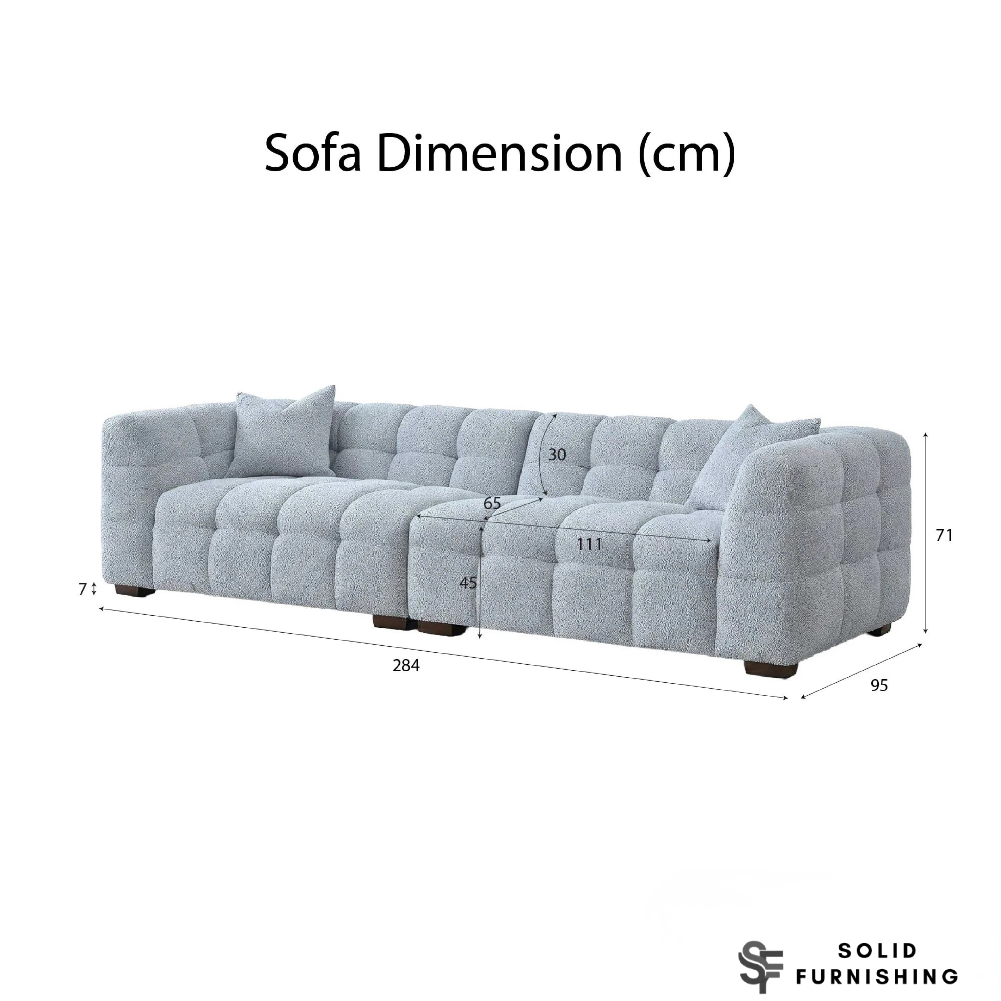 Tribeca Bubble Bouclé Sofa Set – Pearl 4 Seater, 3 Seater, Armchair & Footstool