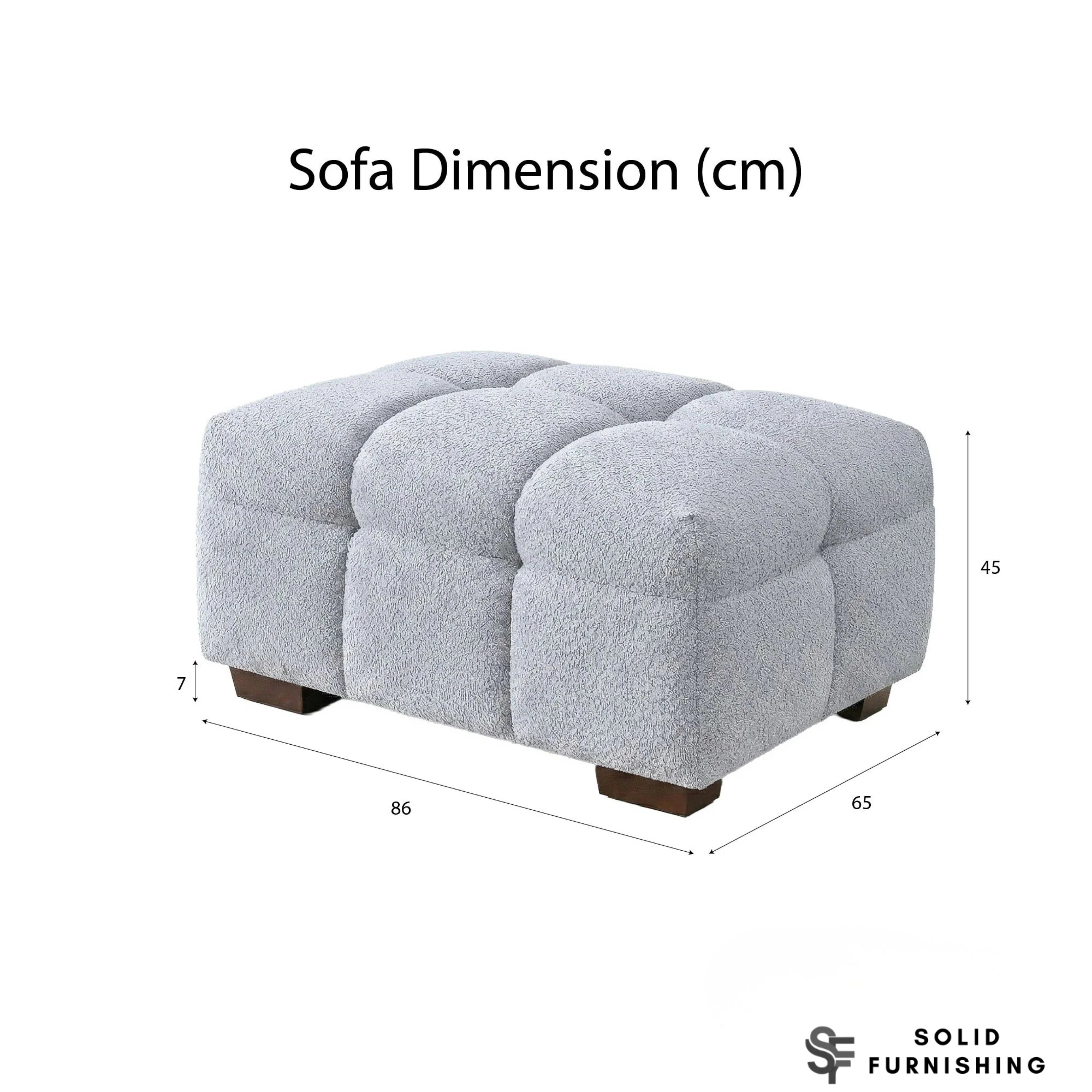 Tribeca Bubble Bouclé Sofa Set – Pearl 4 Seater, 3 Seater, Armchair & Footstool