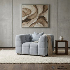 Tribeca Bubble Bouclé Sofa Set – Pearl 4 Seater, 3 Seater, Armchair & Footstool