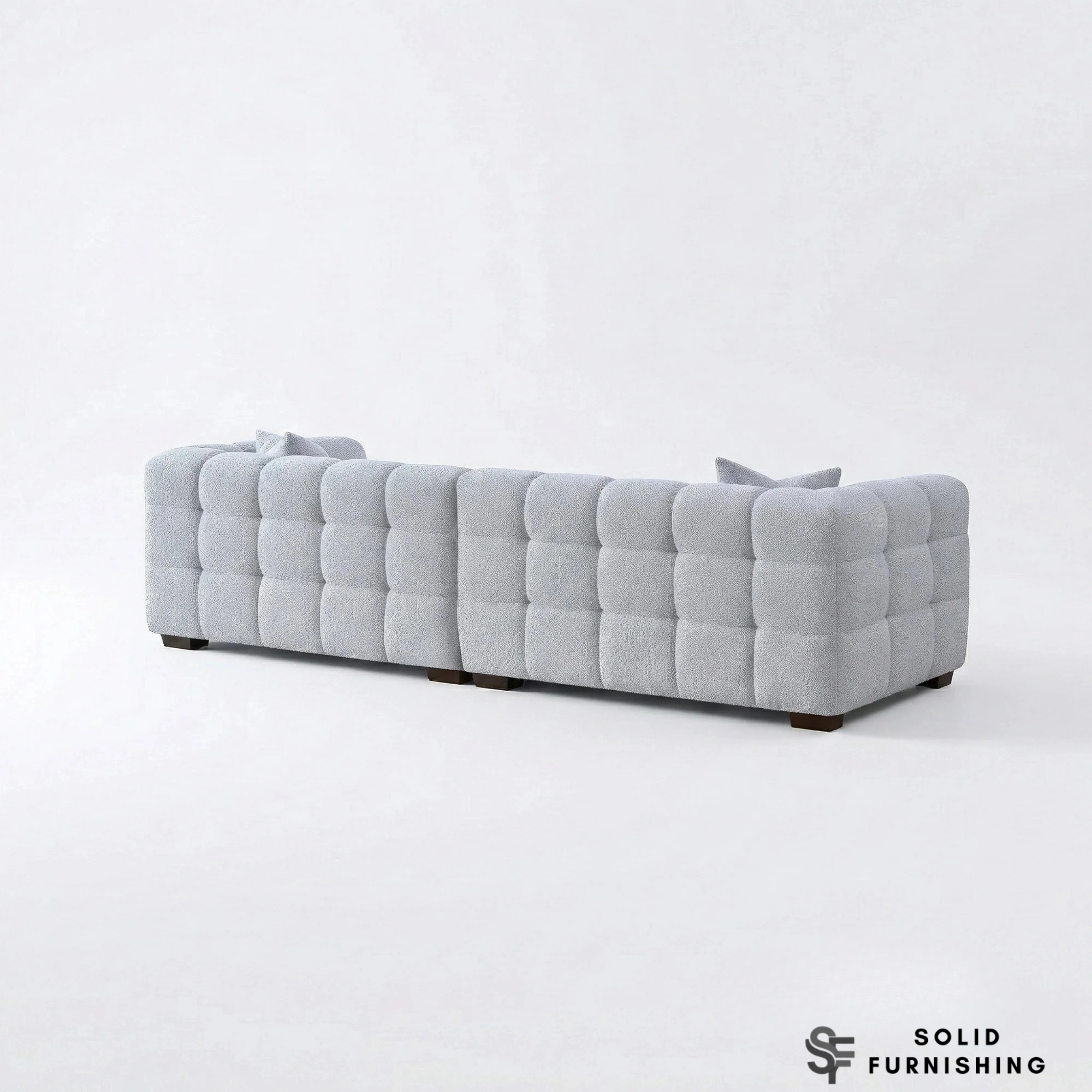 Tribeca Bubble Bouclé Sofa Set – Pearl 4 Seater, 3 Seater, Armchair & Footstool