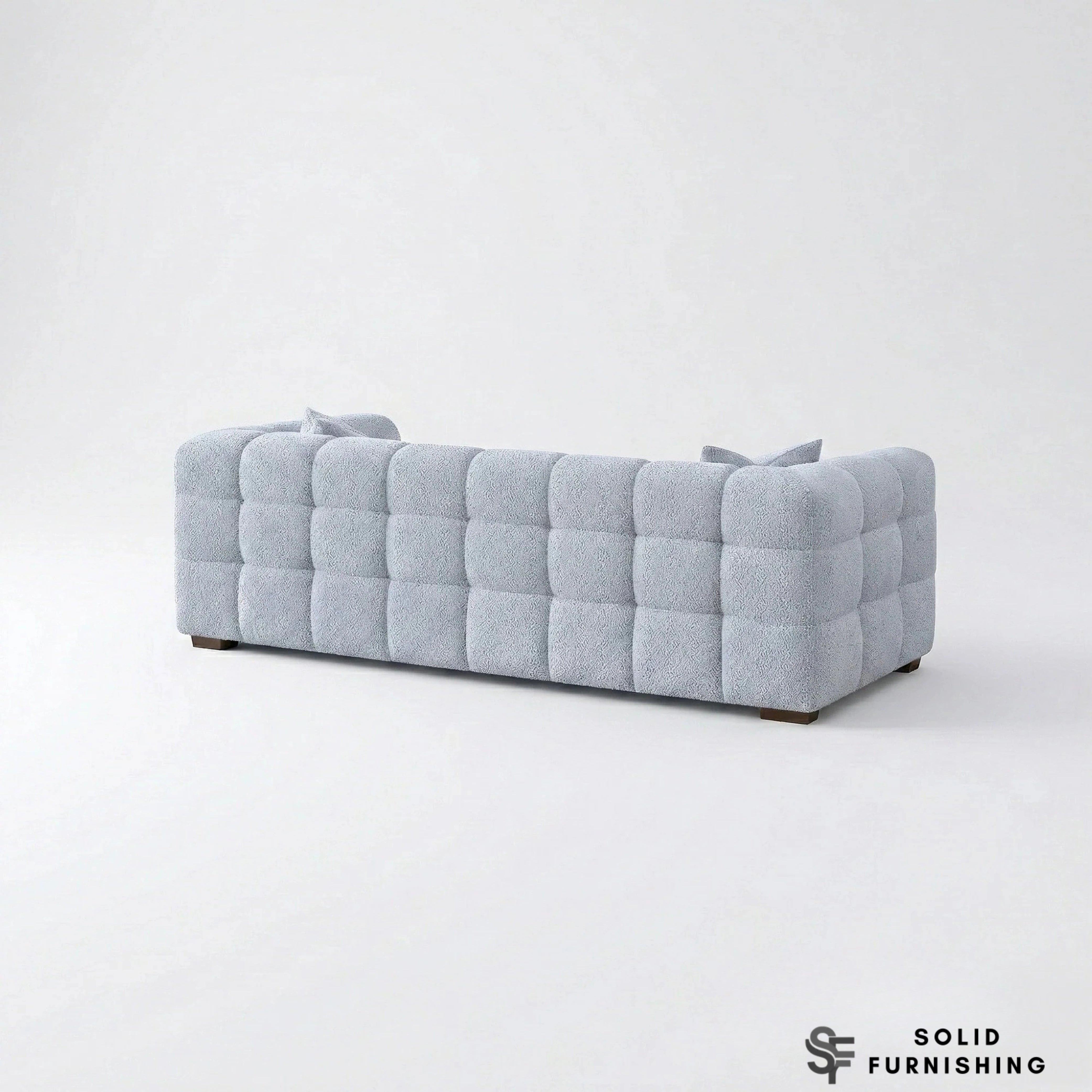 Tribeca Bubble Bouclé Sofa Set – Pearl 4 Seater, 3 Seater, Armchair & Footstool