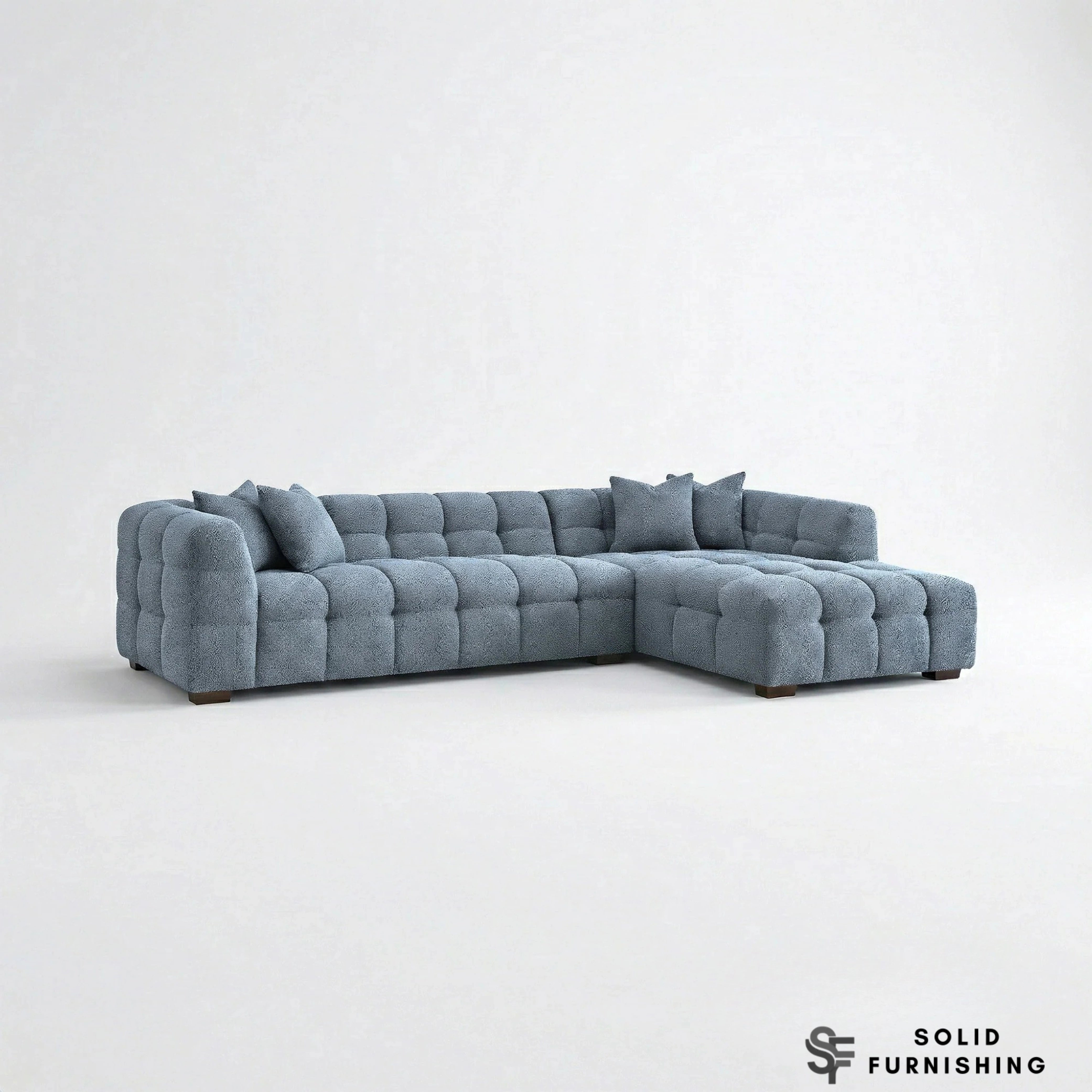 Tribeca Bubble Iron Grey Bouclé Corner Sofa | Right Hand / Left Hand Facing