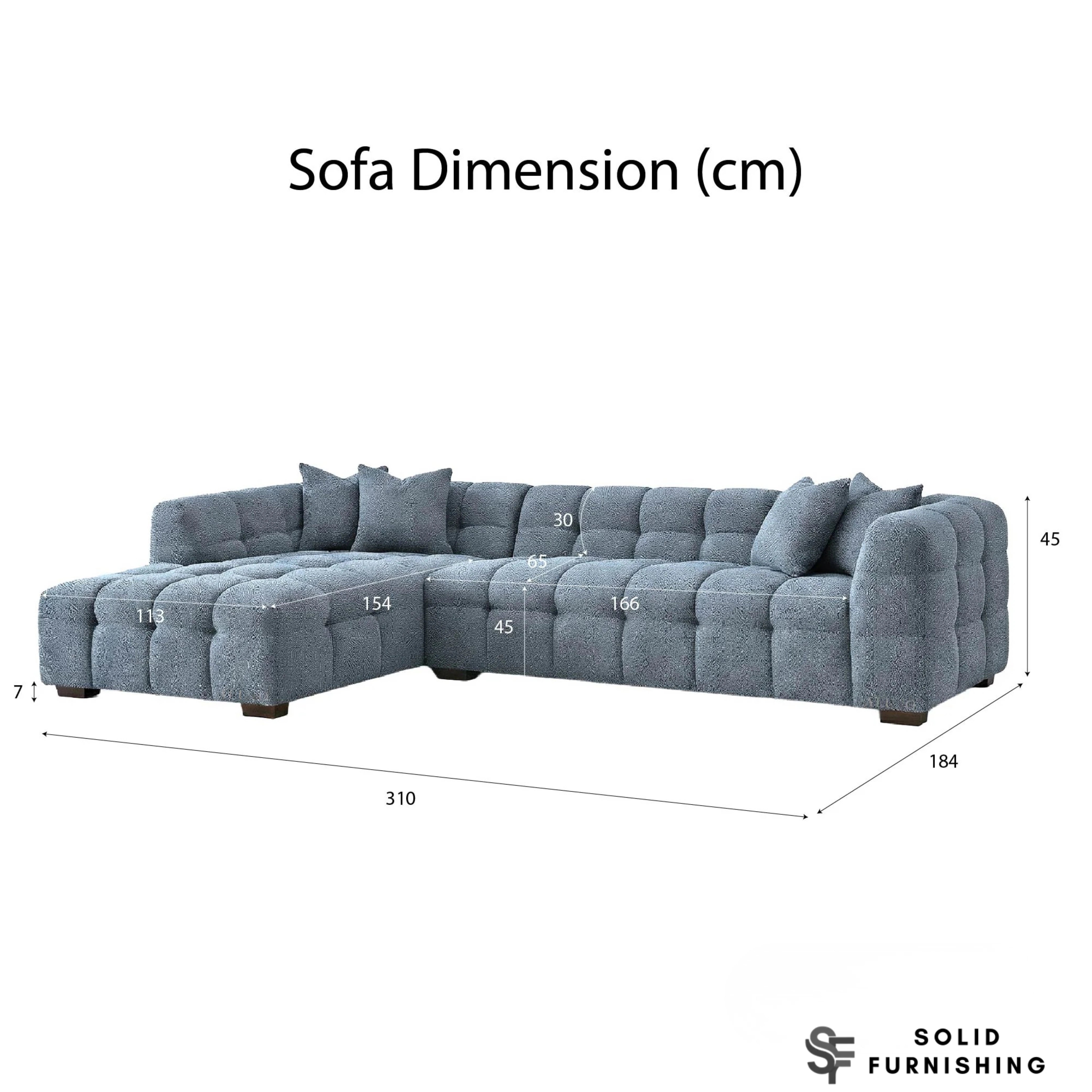 Tribeca Bubble Iron Grey Bouclé Corner Sofa | Right Hand / Left Hand Facing