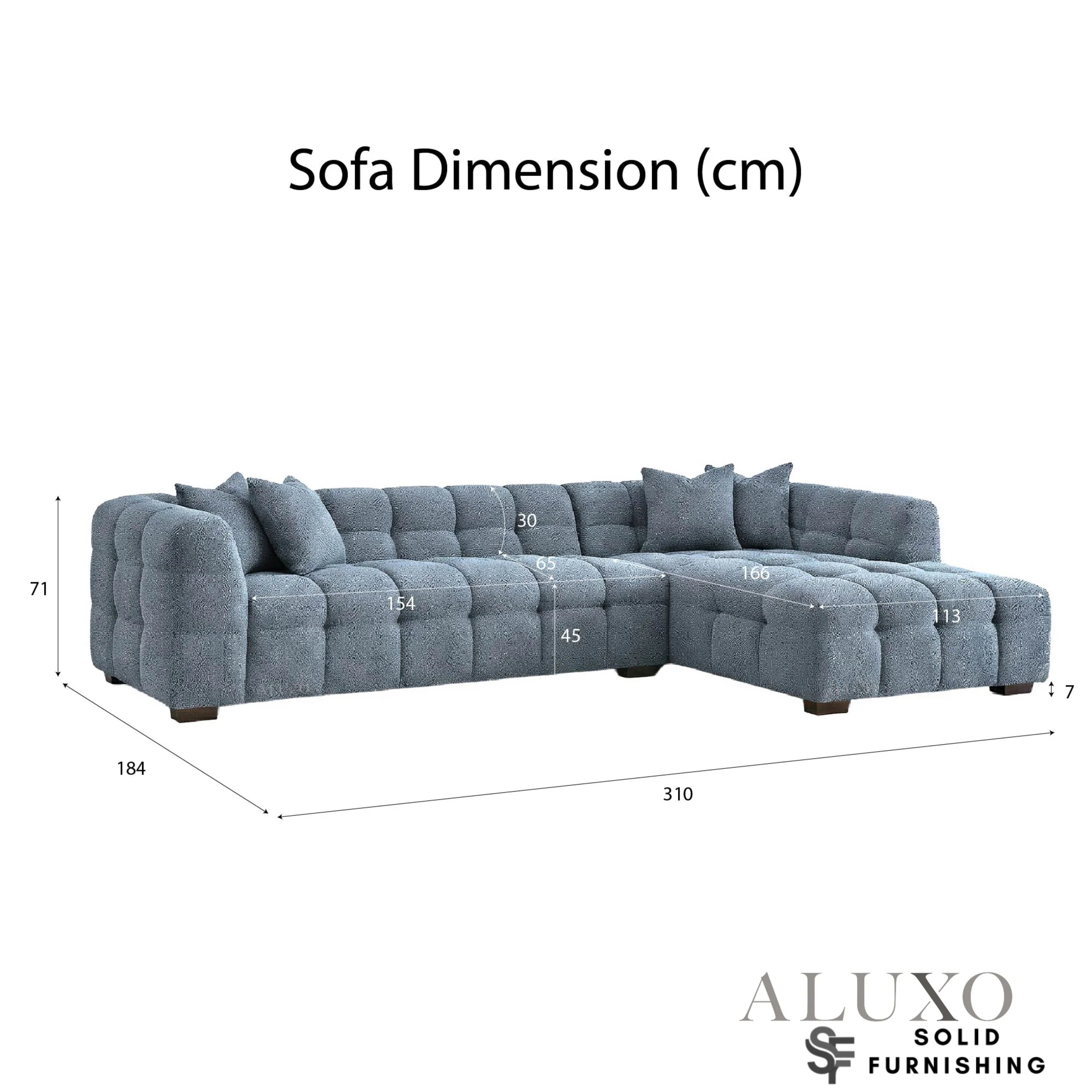Tribeca Bubble Iron Grey Bouclé Corner Sofa | Right Hand / Left Hand Facing