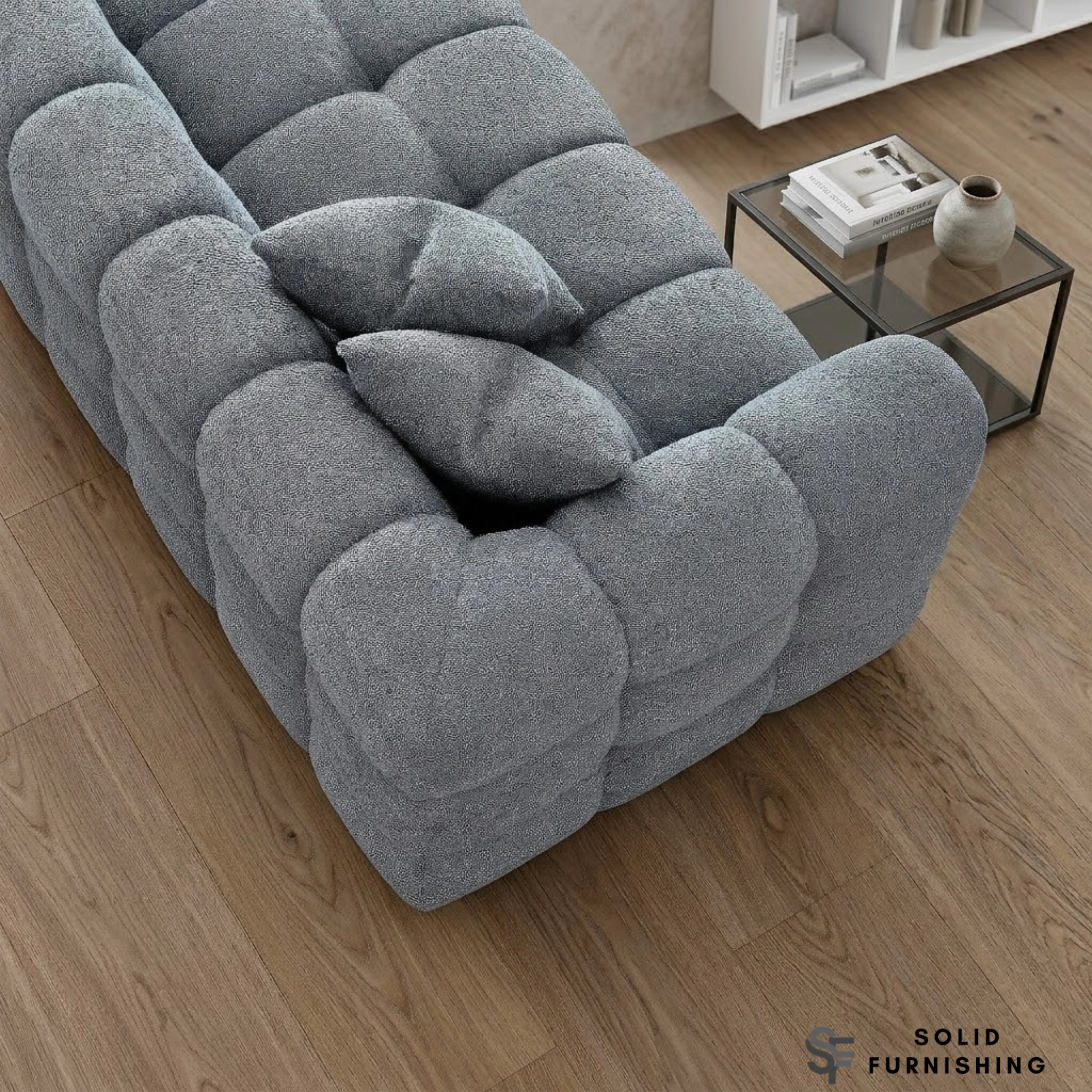 Tribeca Bubble Iron Grey Bouclé Corner Sofa | Right Hand / Left Hand Facing