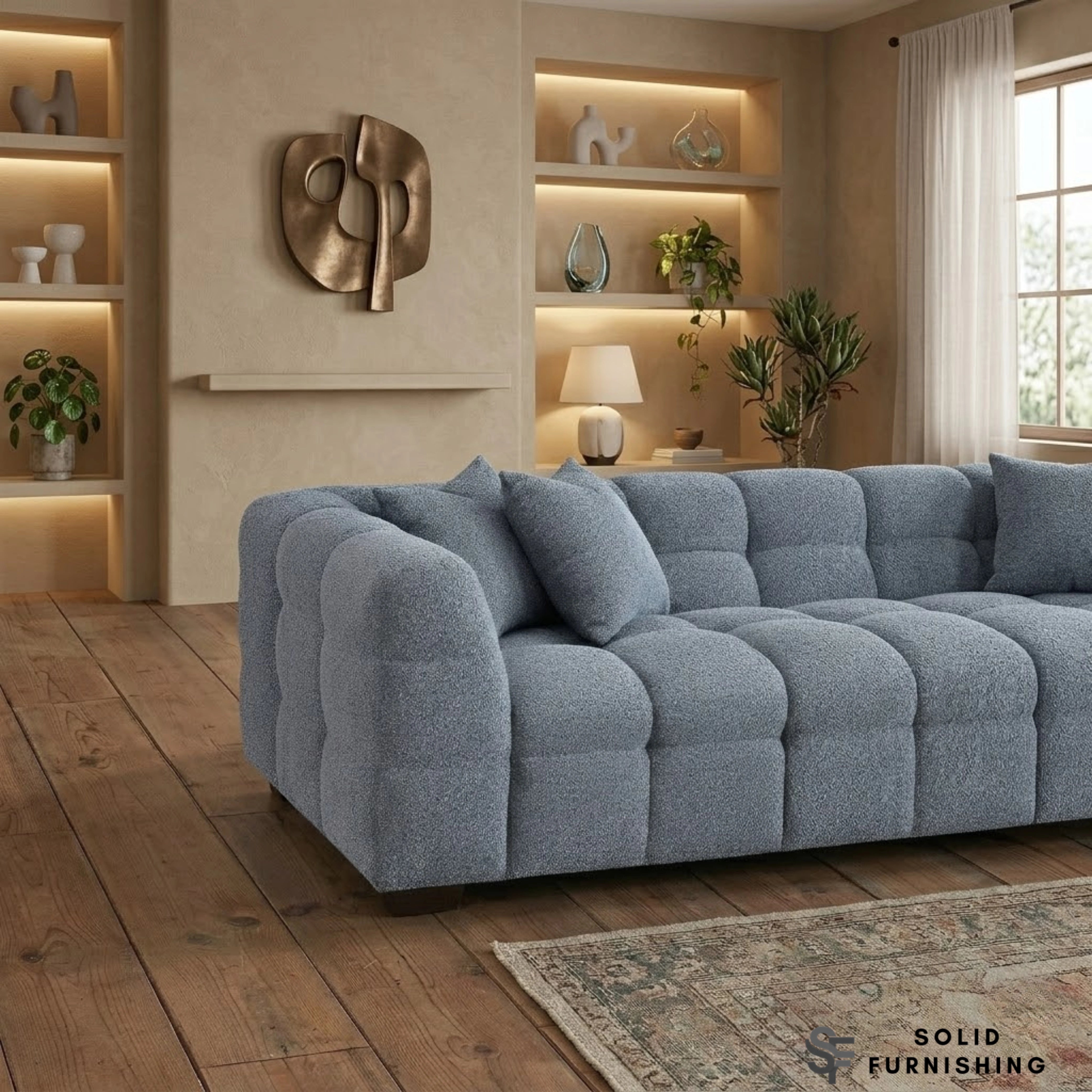 Tribeca Bubble Iron Grey Bouclé Corner Sofa | Right Hand / Left Hand Facing