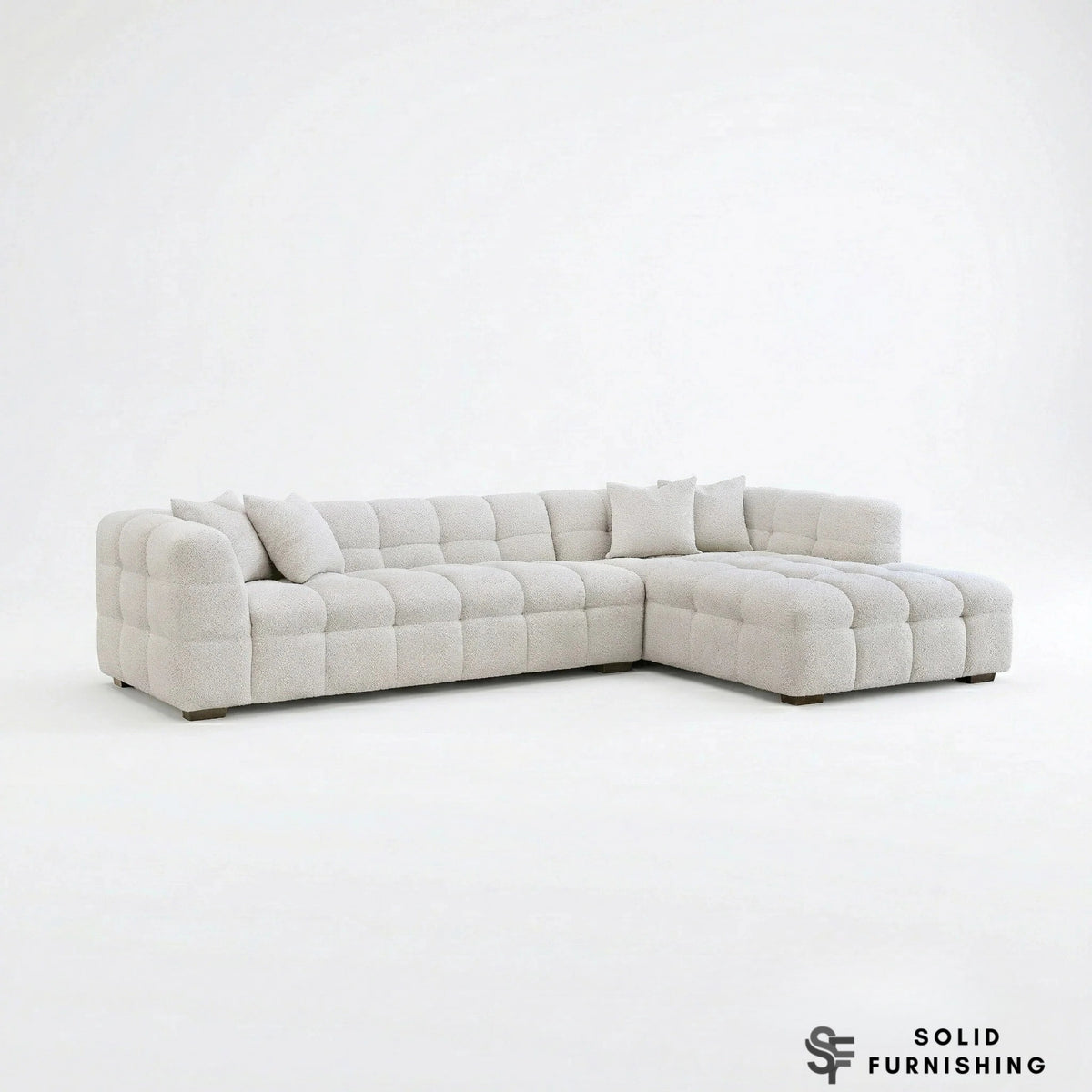 Tribeca Bubble Right Hand / Left Hand Facing Corner Sofa – Oatmeal Beige Bouclé