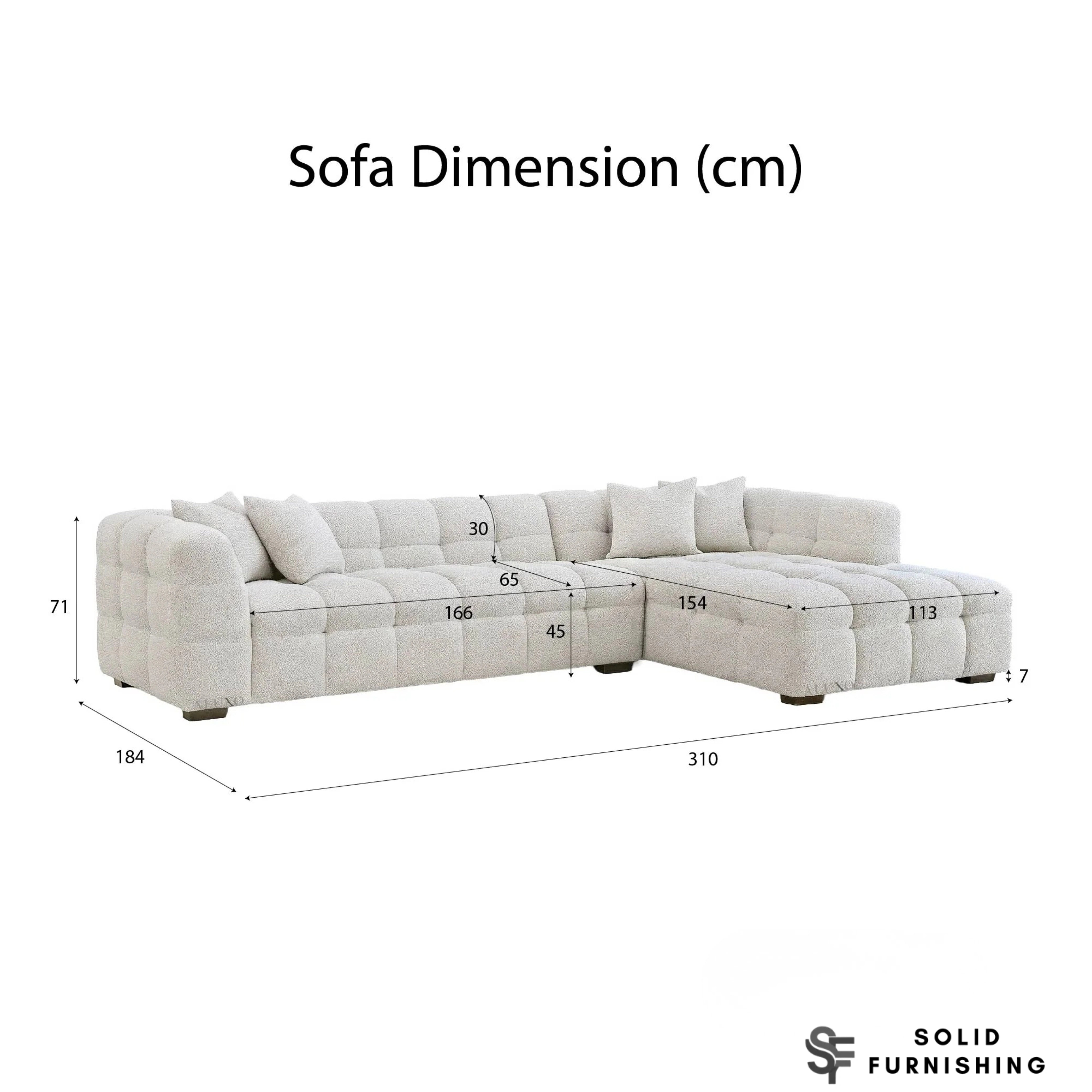 Tribeca Bubble Right Hand / Left Hand Facing Corner Sofa – Oatmeal Beige Bouclé