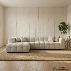Tribeca Bubble Right Hand / Left Hand Facing Corner Sofa – Oatmeal Beige Bouclé