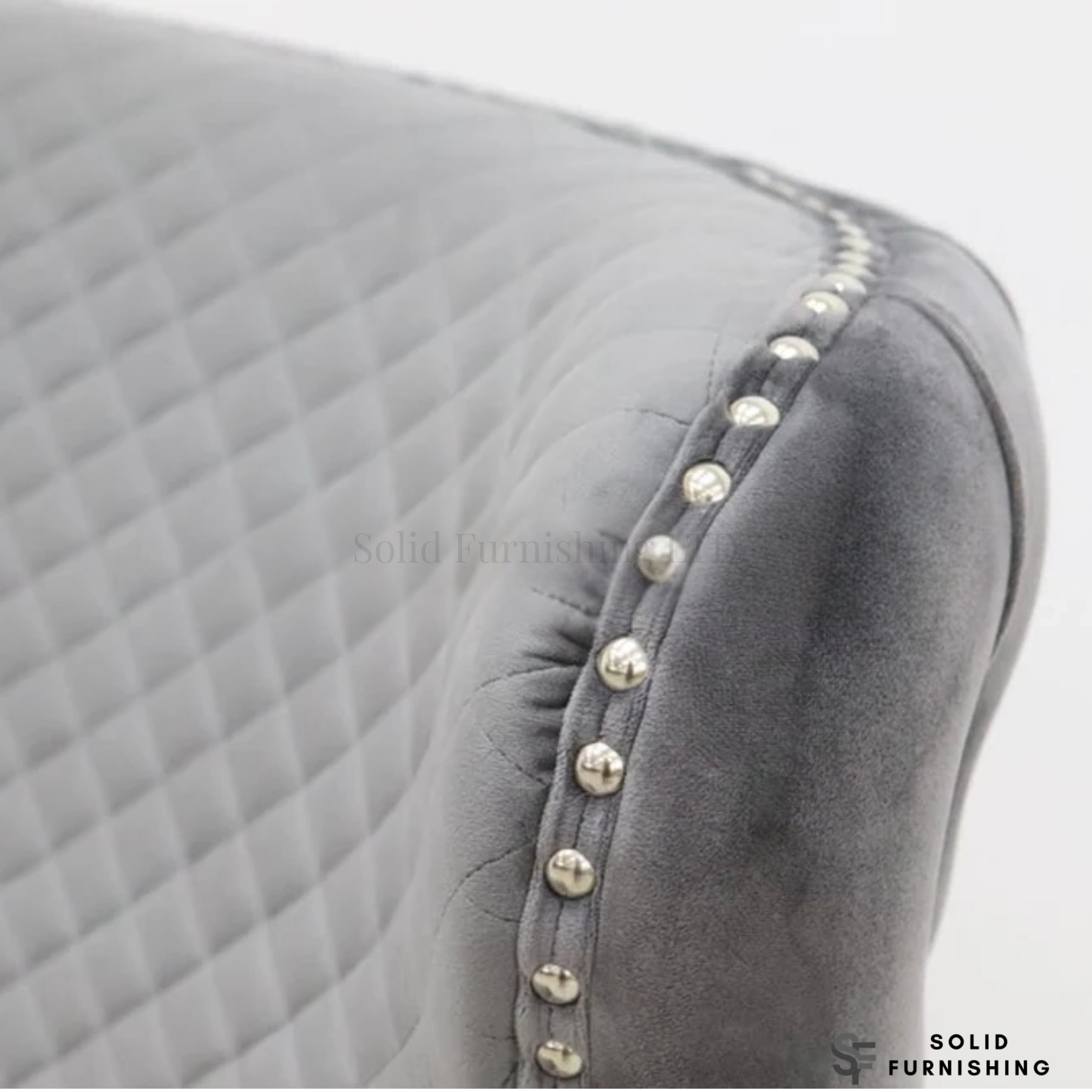 Valentino Plush Velvet Dining Bench – Quilted High Back Bench in Grey, Mink or Pink